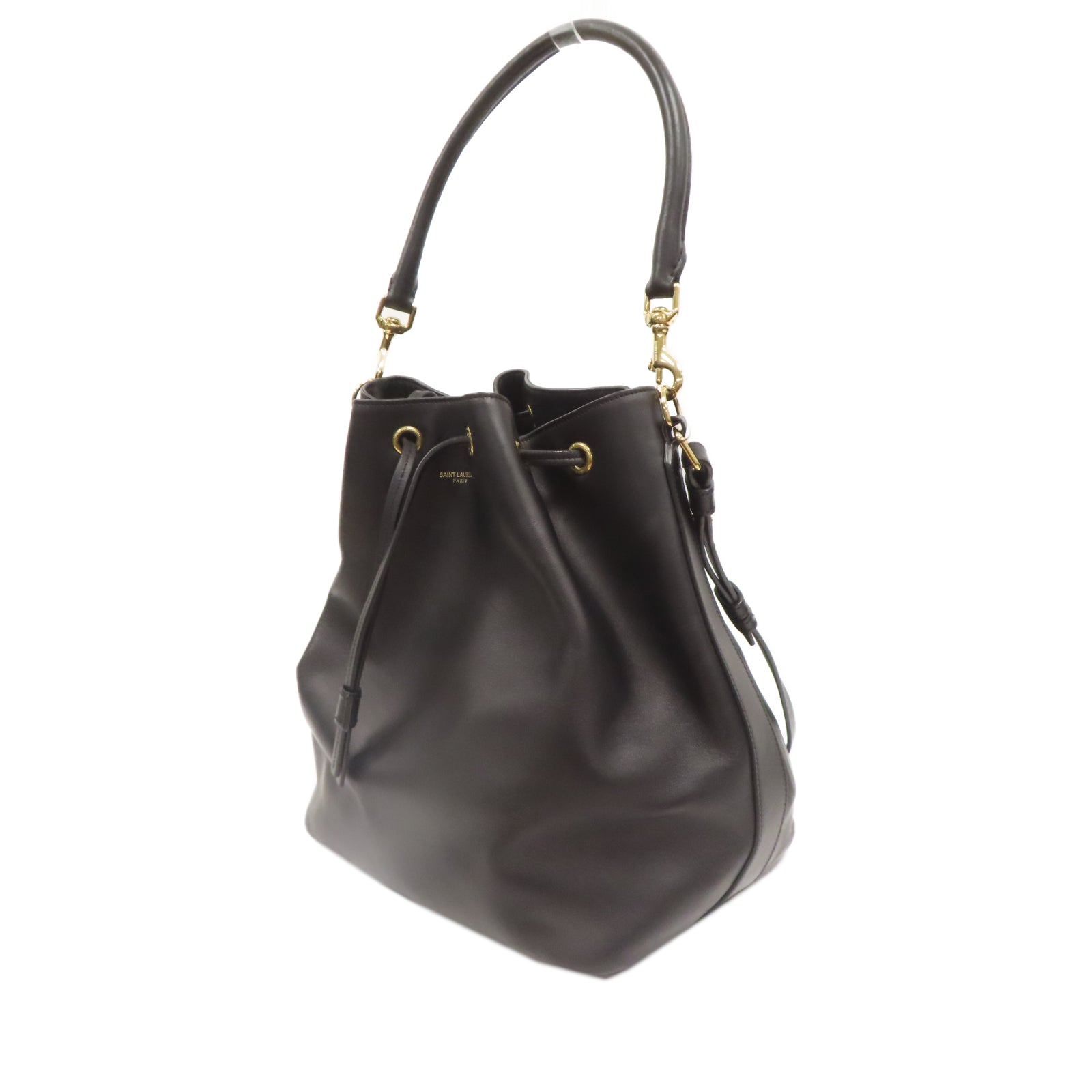 SAINT LAURENT 牛皮皮革2 Way Shoulder金扣手挽肩背兩用袋黑色