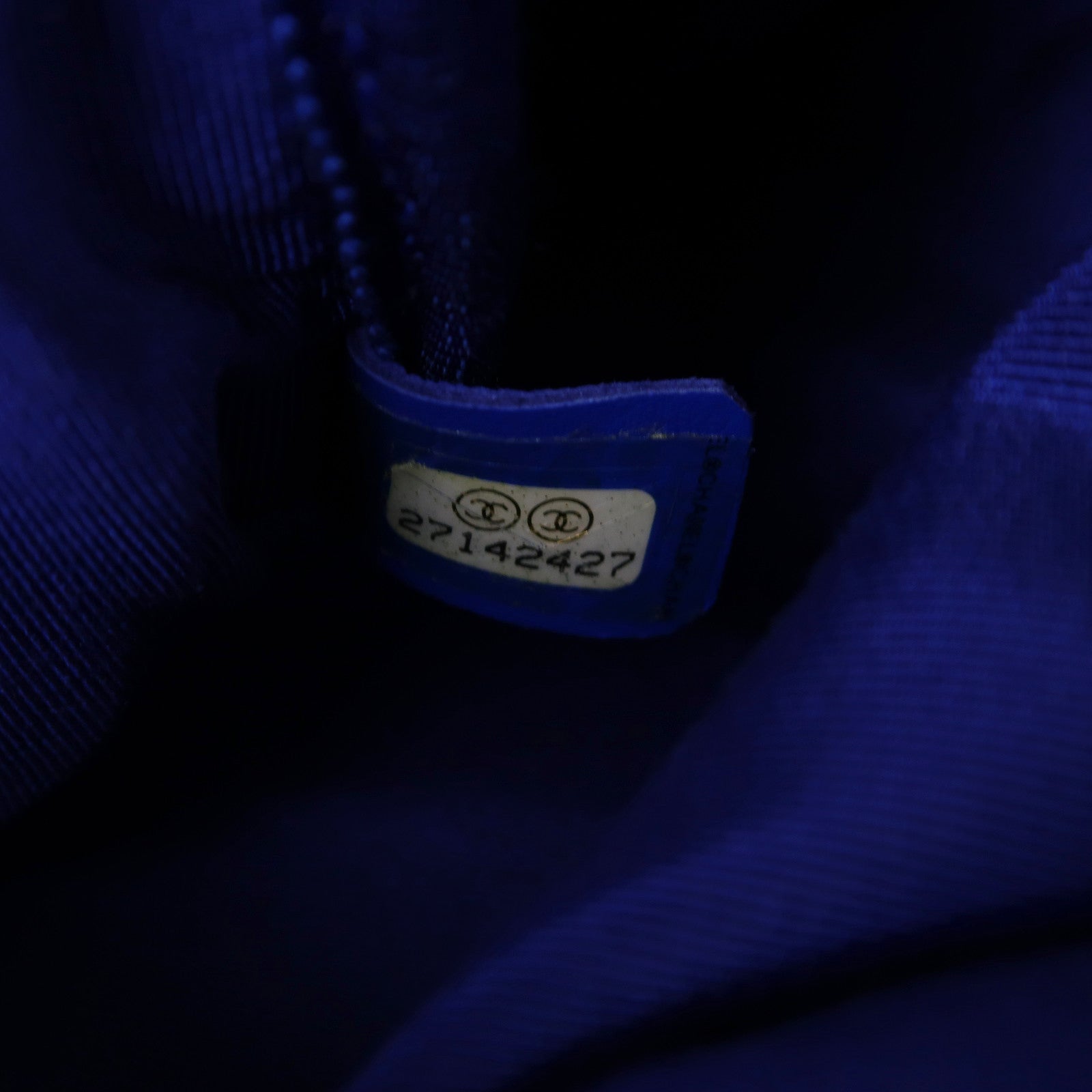 CHANEL 帆布Rucksack銀扣背包藍色