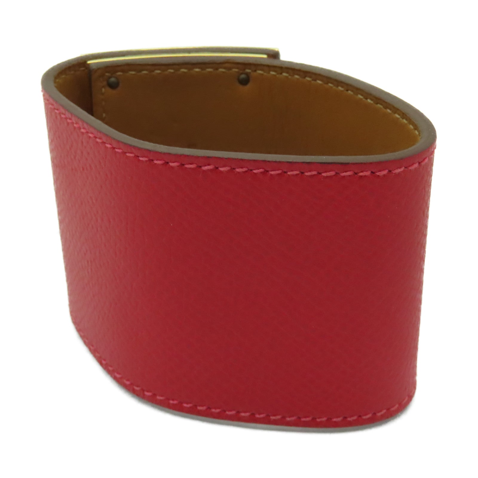 HERMES 【激減優惠】Epsom皮革Kelly Dog Extremes Bracelet金扣手鐲Rouge紅色