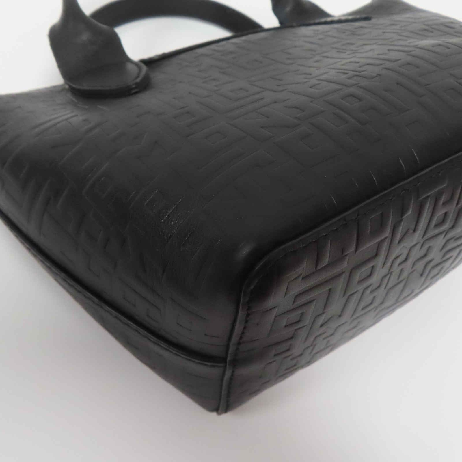 Longchamp 牛皮皮革2 Way Shoulder金扣手挽肩背兩用袋黑色