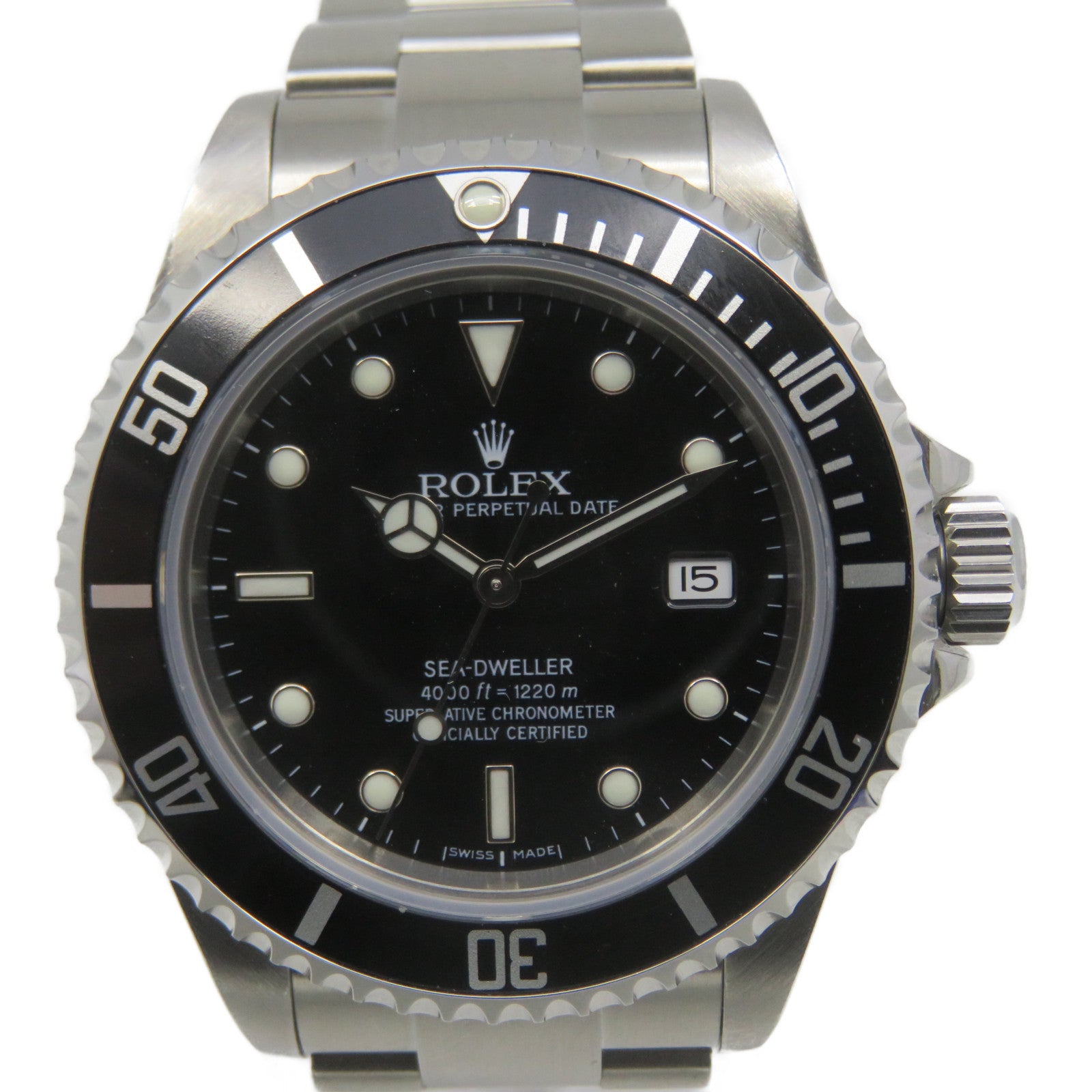 ROLEX Sea Dweller Watch不鏽鋼自動機芯手錶黑色/銀色