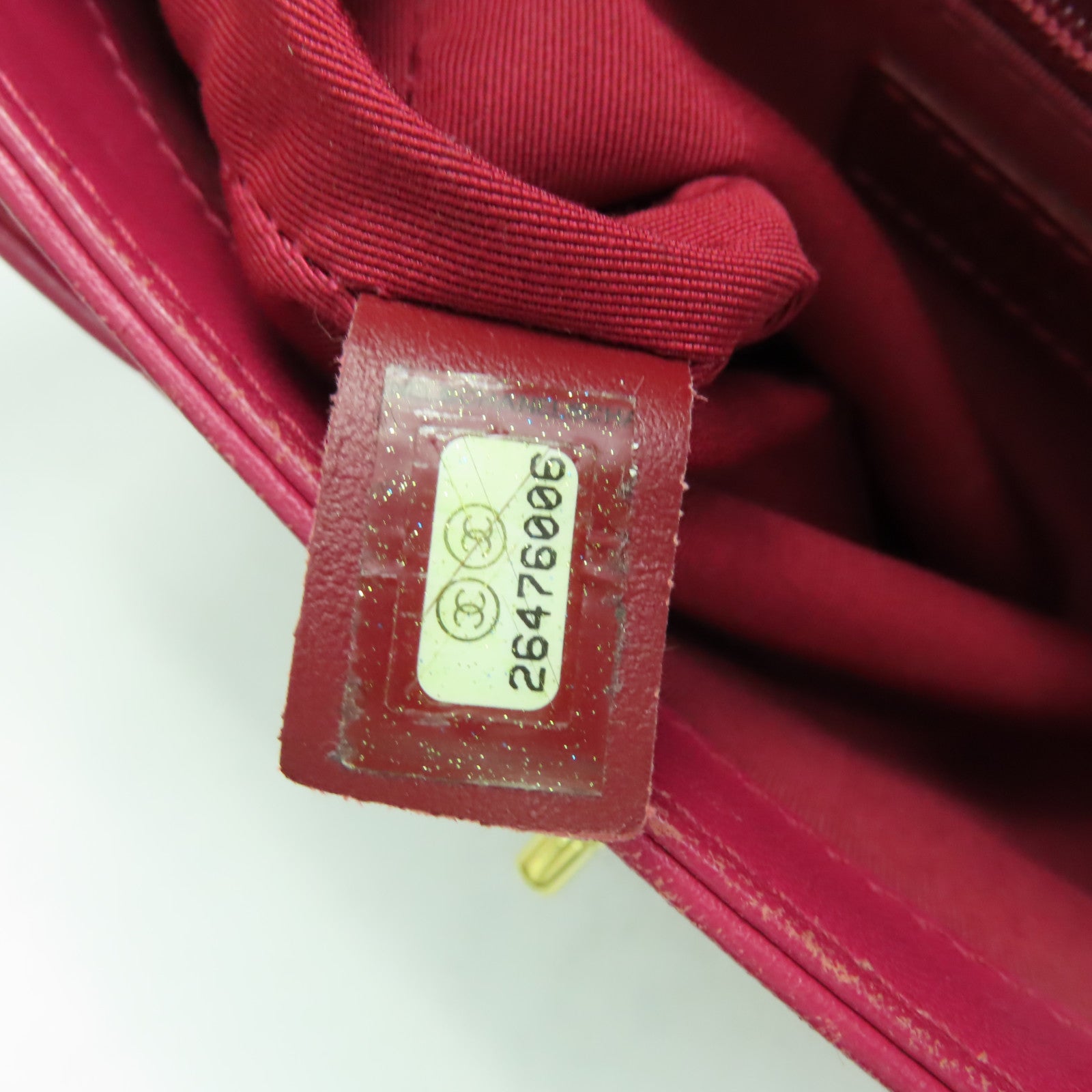 CHANEL 菱格羊皮皮革Chain Shoulder Bag金扣肩背袋紫紅色