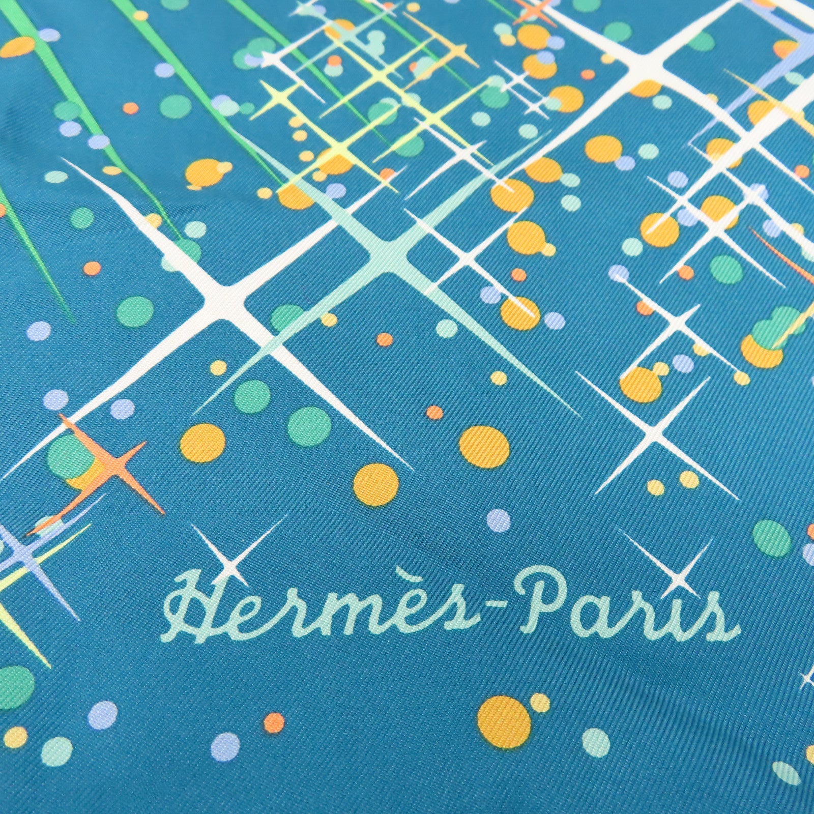 HERMES 絲質Scarf 90x90絲巾綠色/彩色