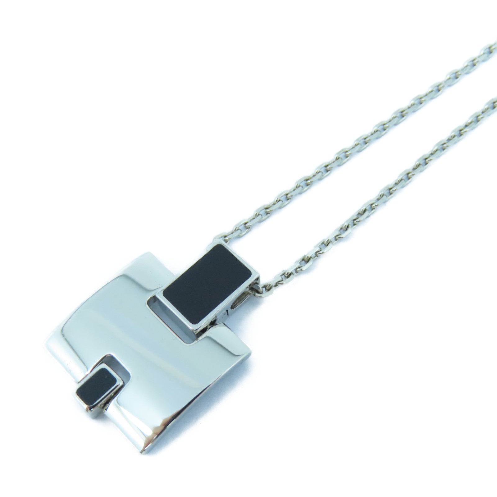 HERMES 金屬Eileen Necklace項鍊黑色/銀色
