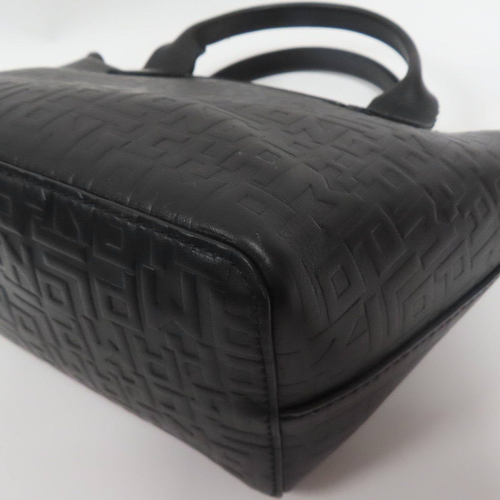 Longchamp 牛皮皮革2 Way Shoulder金扣手挽肩背兩用袋黑色