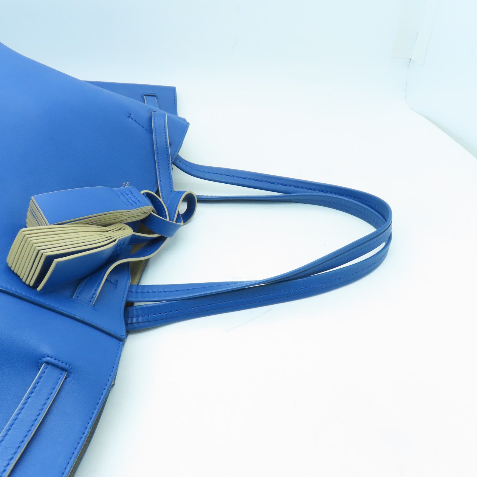 CELINE 皮革Shoulder Bag金扣肩背袋蓝色