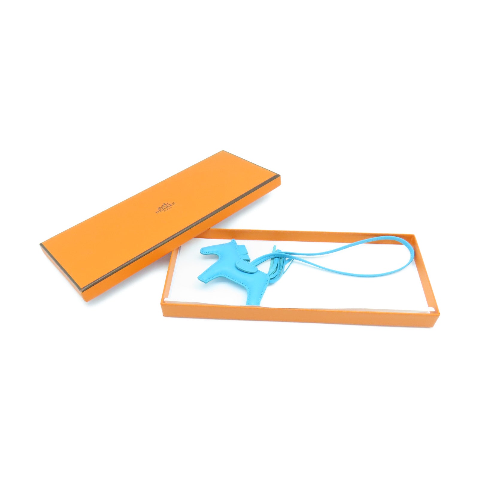 HERMES Veau Swift Leather Rodeo PM Charm Lagoon