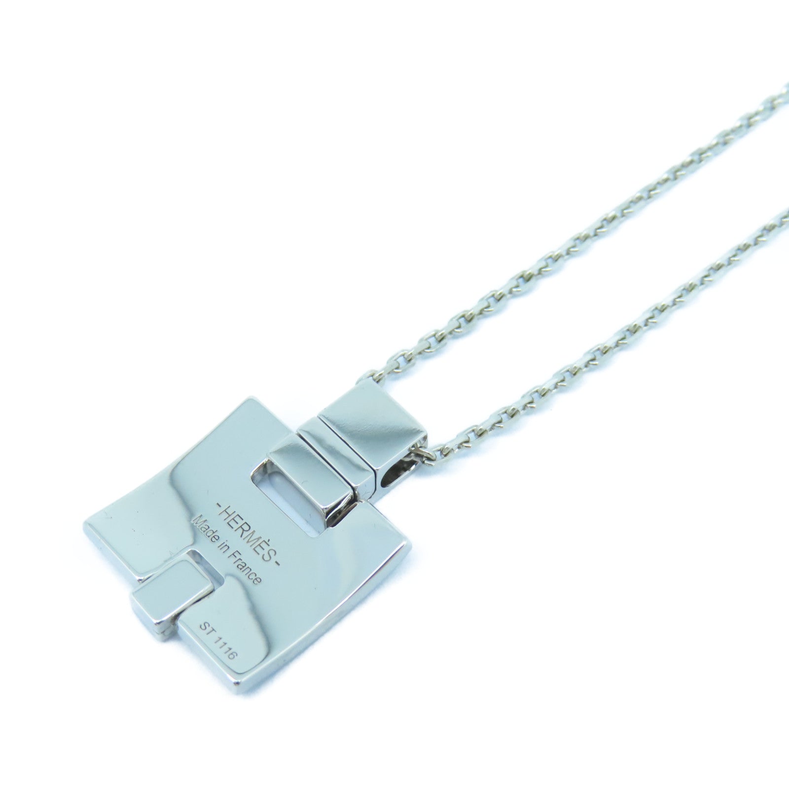 HERMES 金屬Eileen Necklace項鍊黑色/銀色