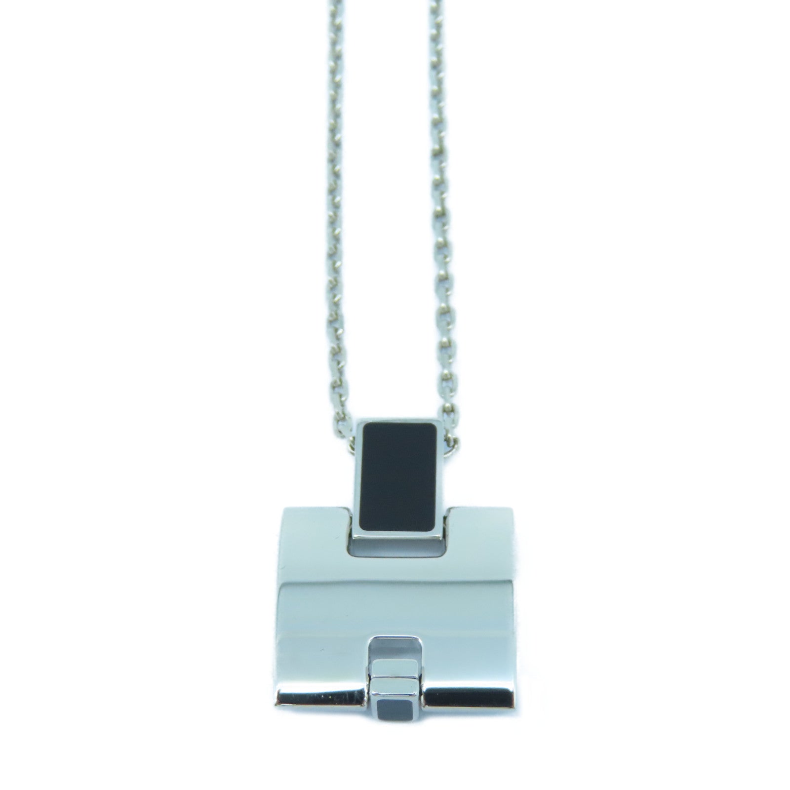HERMES 金屬Eileen Necklace項鍊黑色/銀色