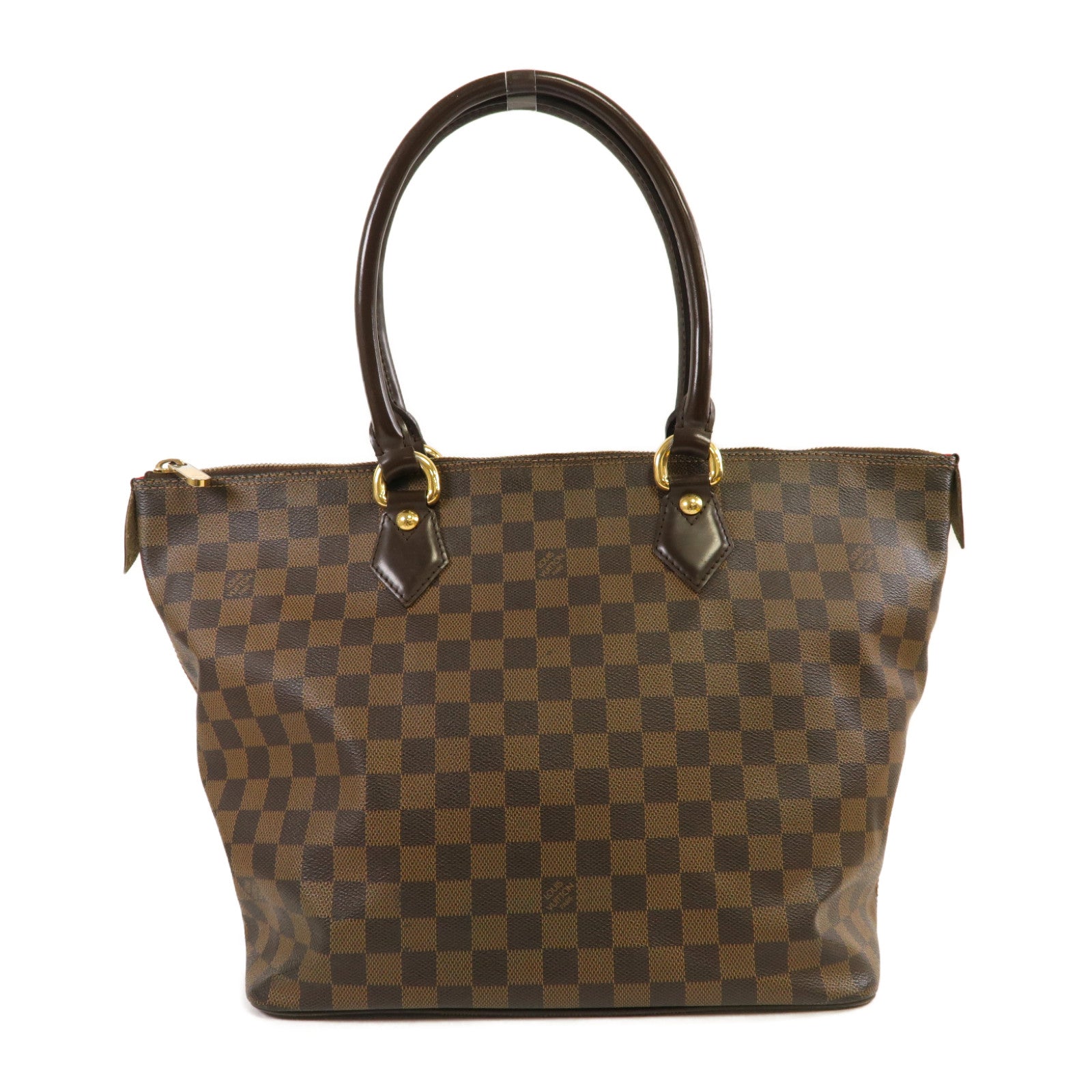 LOUIS VUITTON Damier Ebene Saleya MM金扣手挽袋啡色