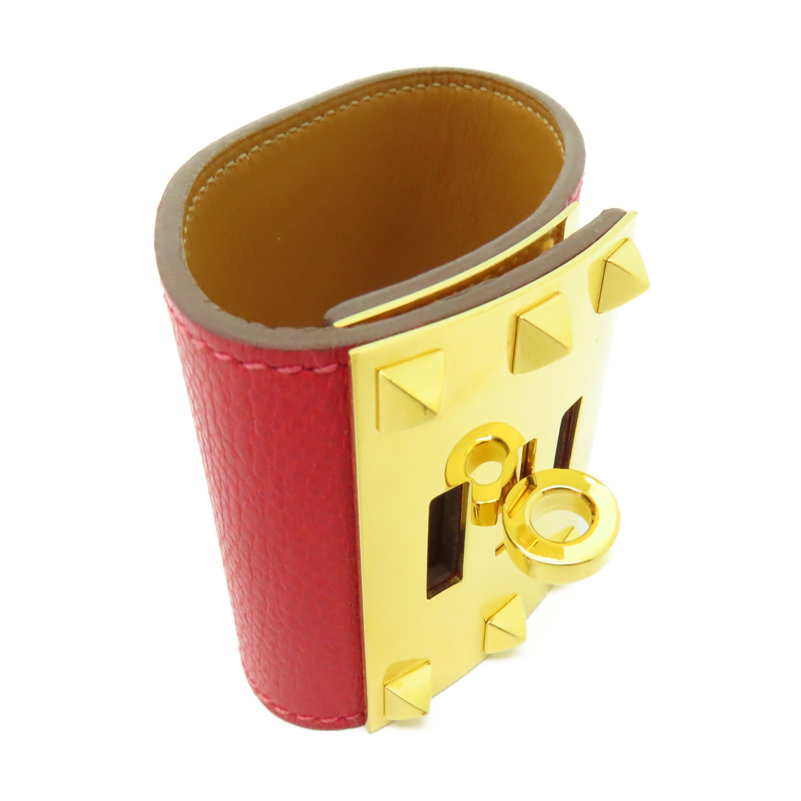 HERMES 【激減優惠】Epsom皮革Kelly Dog Extremes Bracelet金扣手鐲Rouge紅色