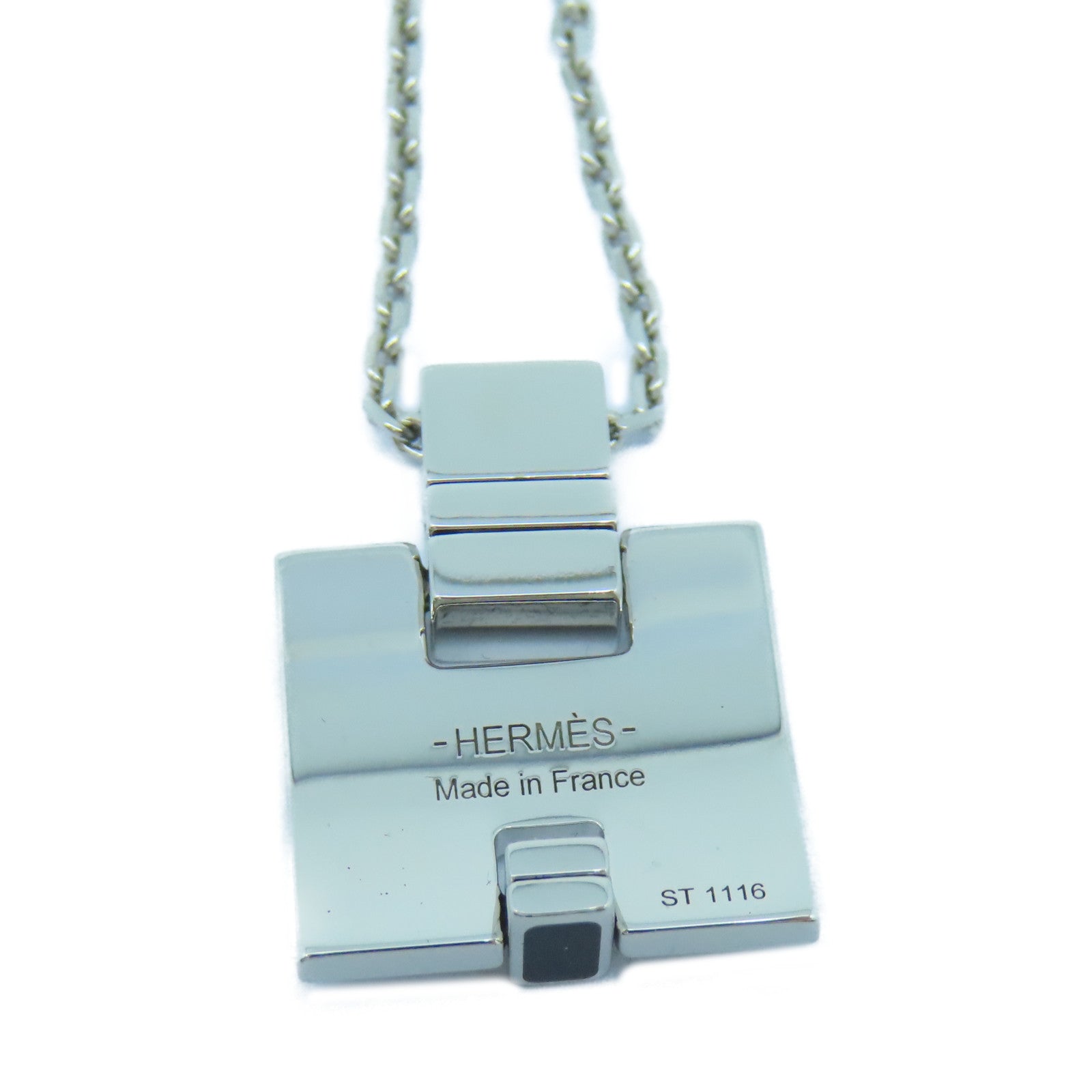 HERMES 金屬Eileen Necklace項鍊黑色/銀色