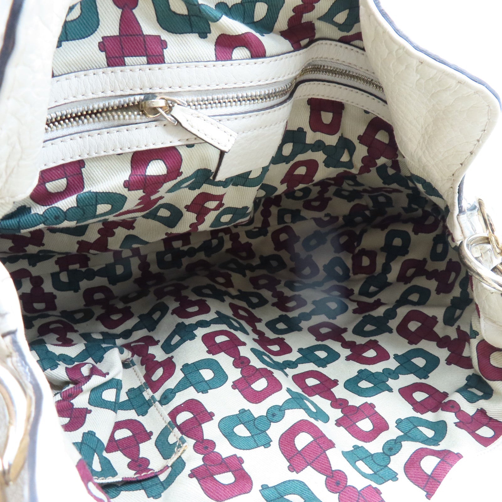 GUCCI 牛皮皮革Shoulder Bag金扣肩背袋奶油白