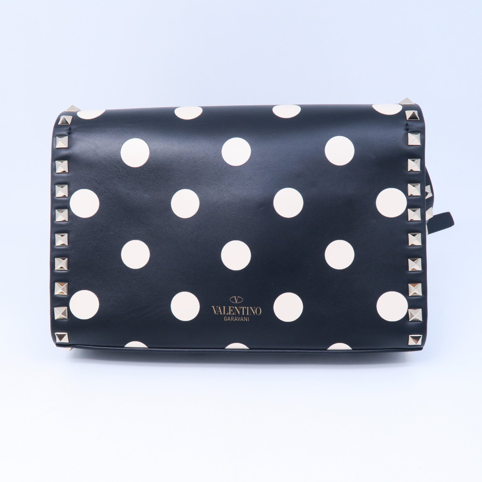 Valentino 牛皮皮革Shoulder Bag金扣肩背袋黑色