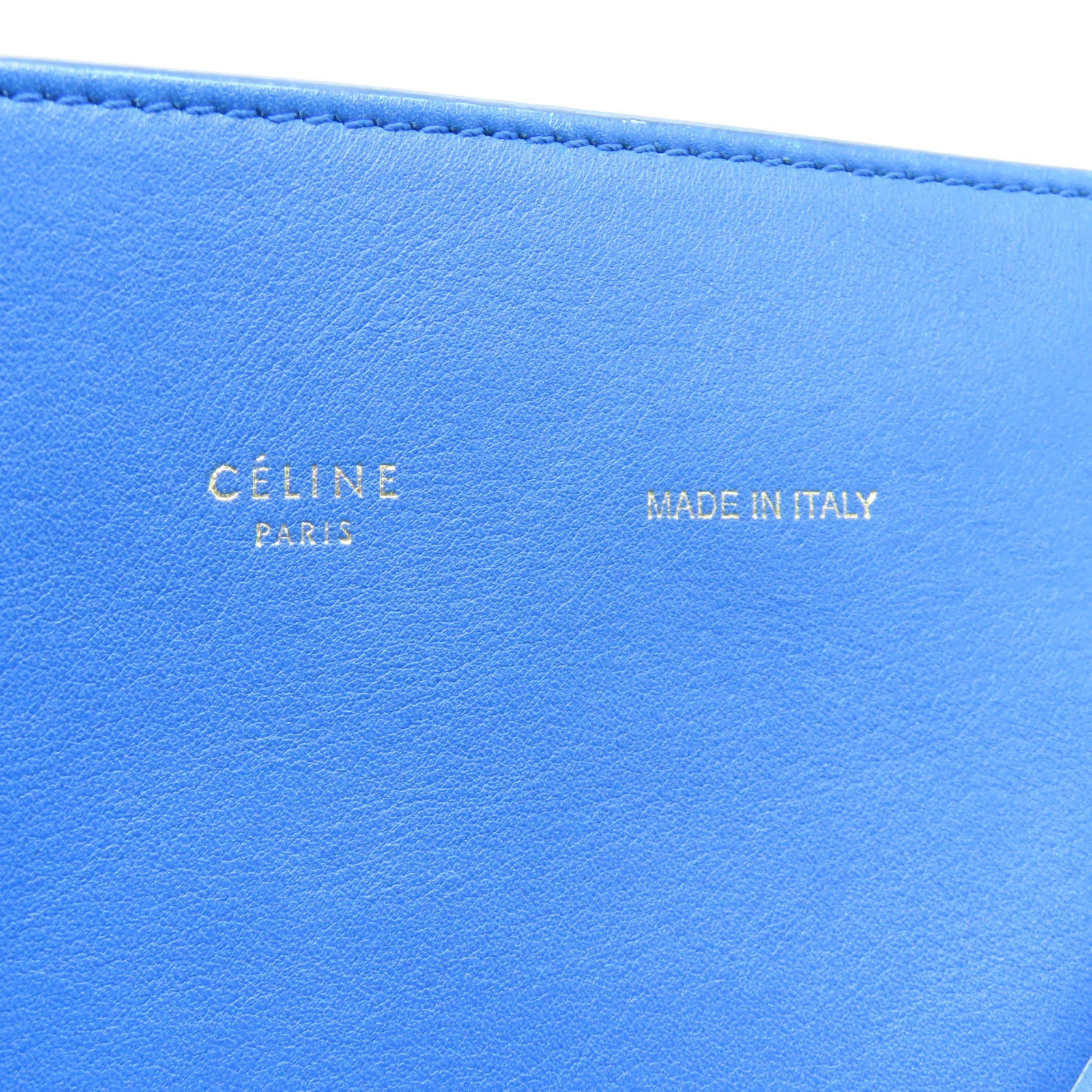 CELINE 皮革Shoulder Bag金扣肩背袋蓝色