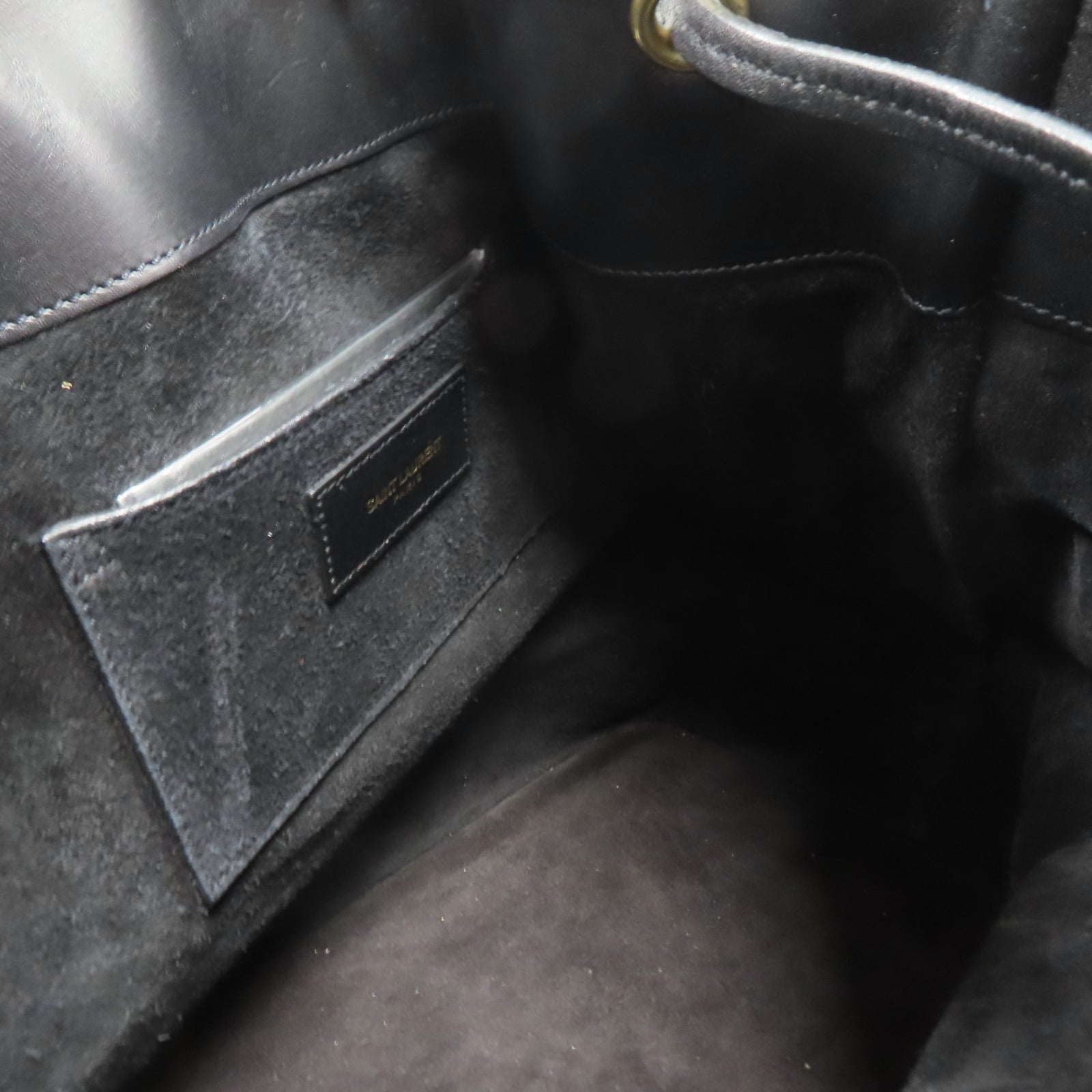 SAINT LAURENT 牛皮皮革2 Way Shoulder金扣手挽肩背兩用袋黑色