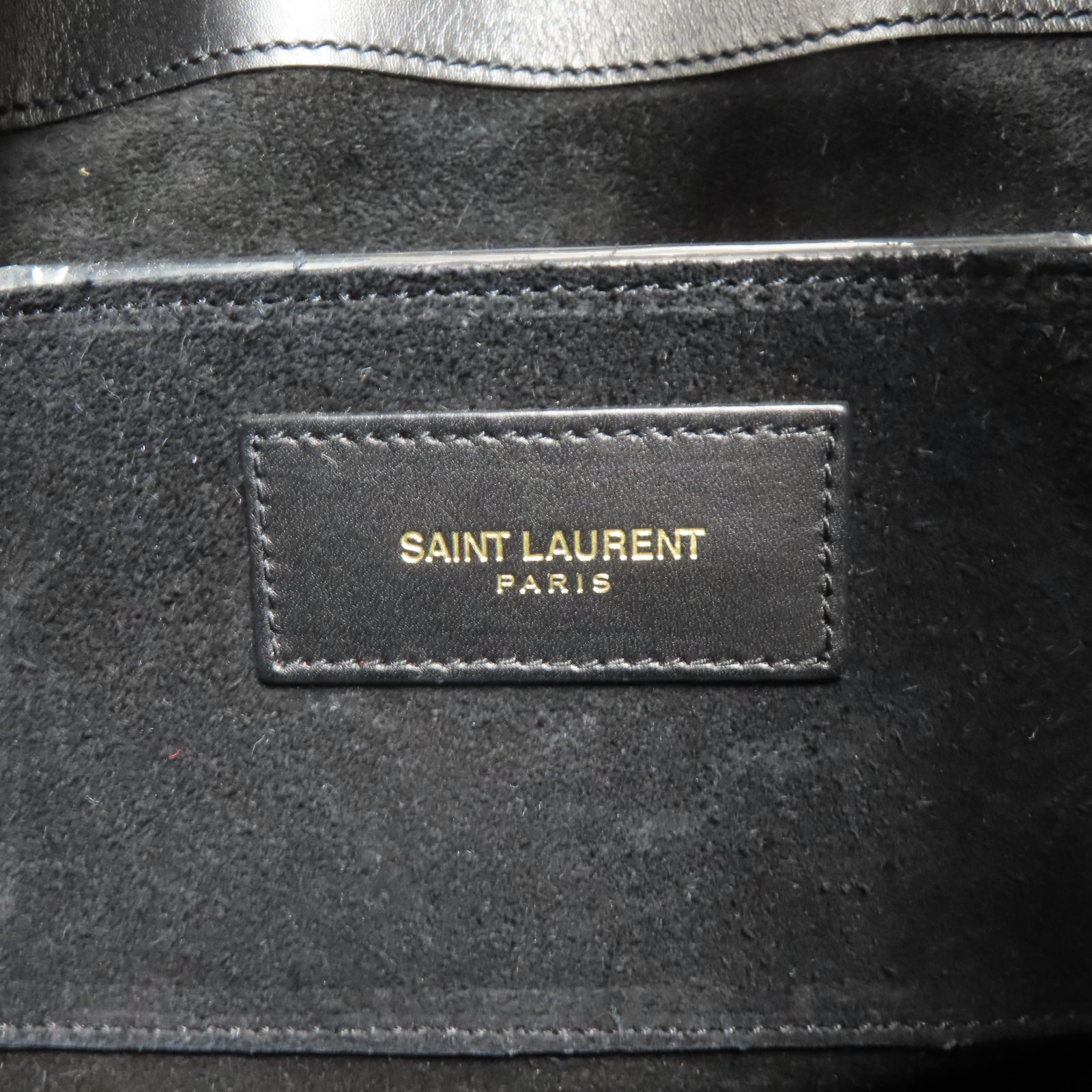 SAINT LAURENT 牛皮皮革2 Way Shoulder金扣手挽肩背兩用袋黑色