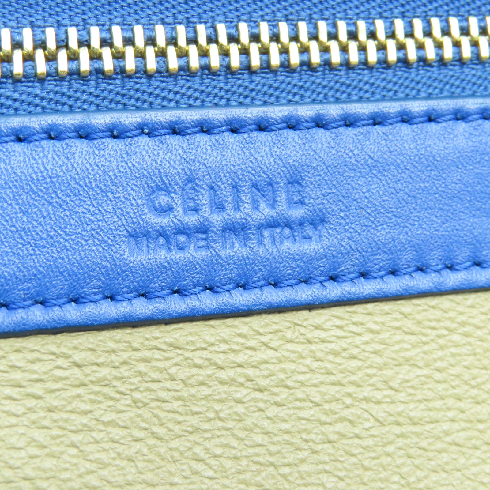 CELINE 皮革Shoulder Bag金扣肩背袋蓝色