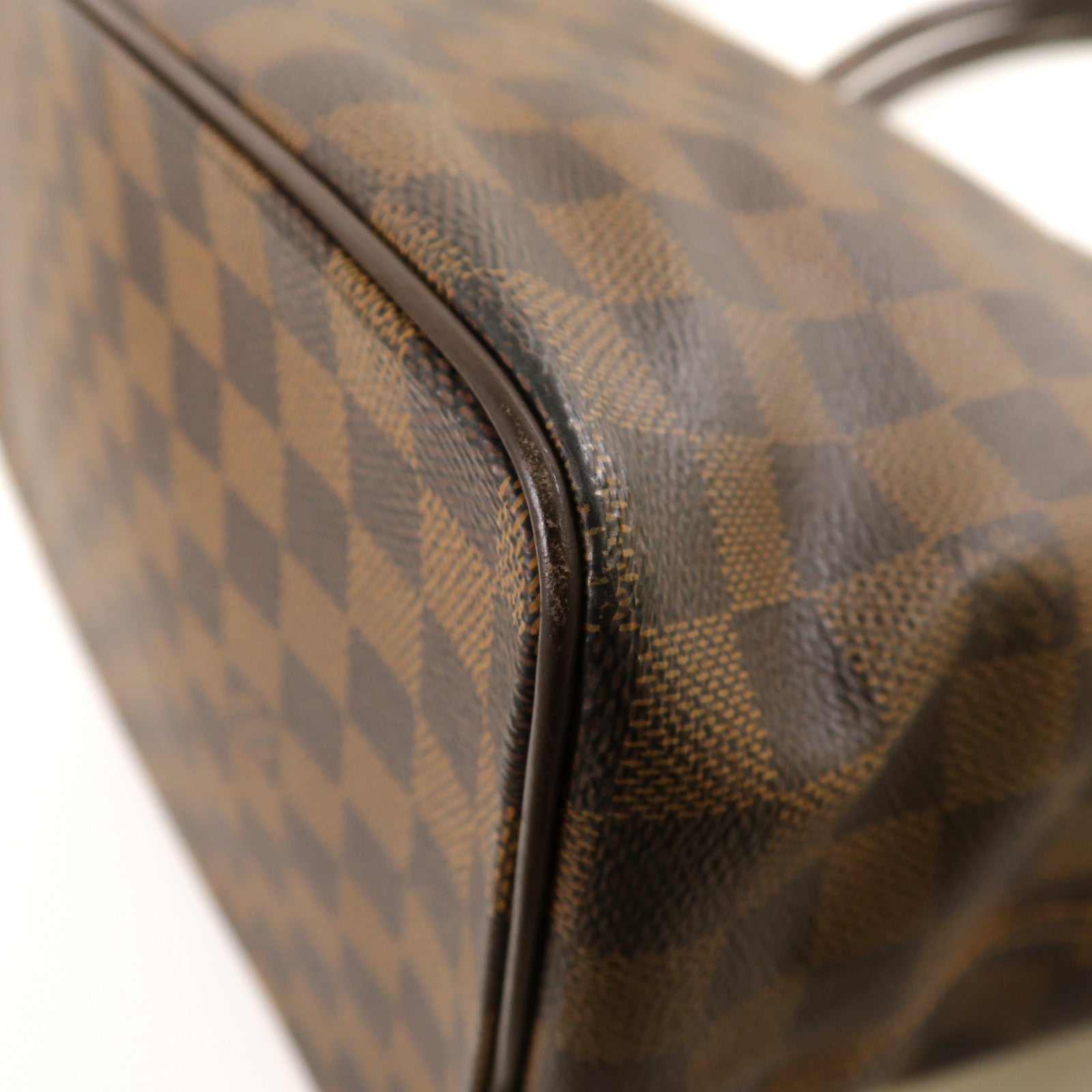 LOUIS VUITTON Damier Ebene Saleya MM金扣手挽袋啡色