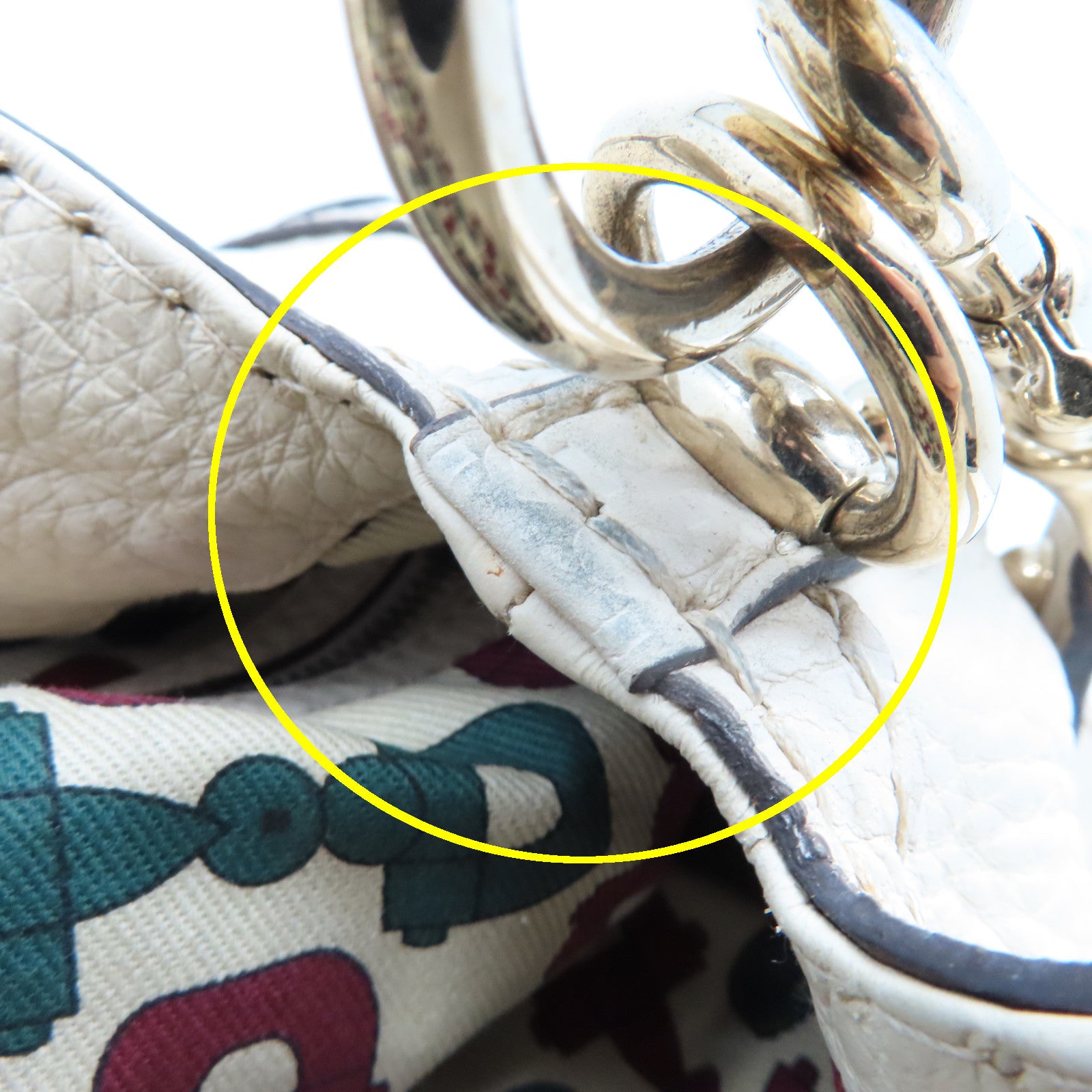 GUCCI 牛皮皮革Shoulder Bag金扣肩背袋奶油白