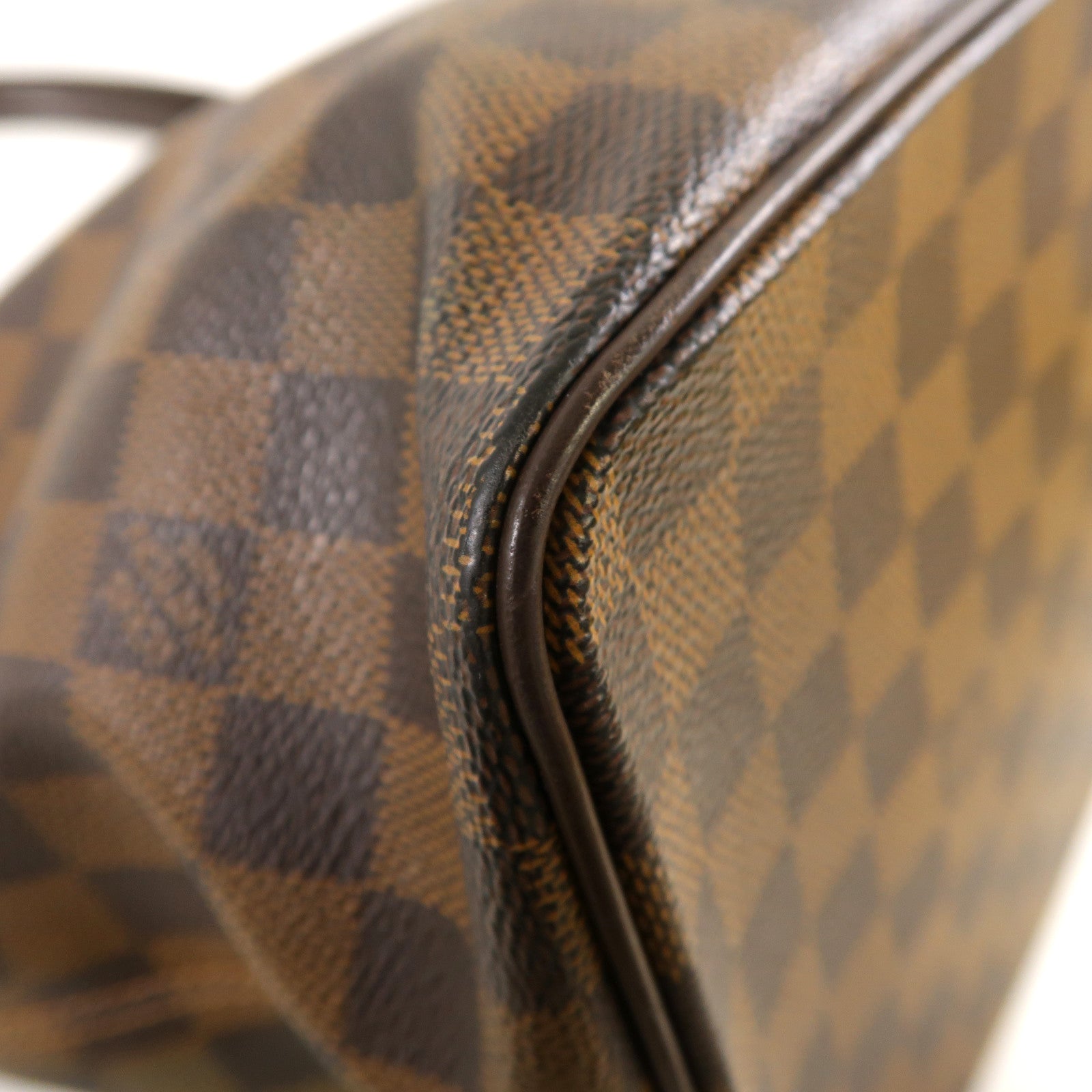 LOUIS VUITTON Damier Ebene Saleya MM金扣手挽袋啡色