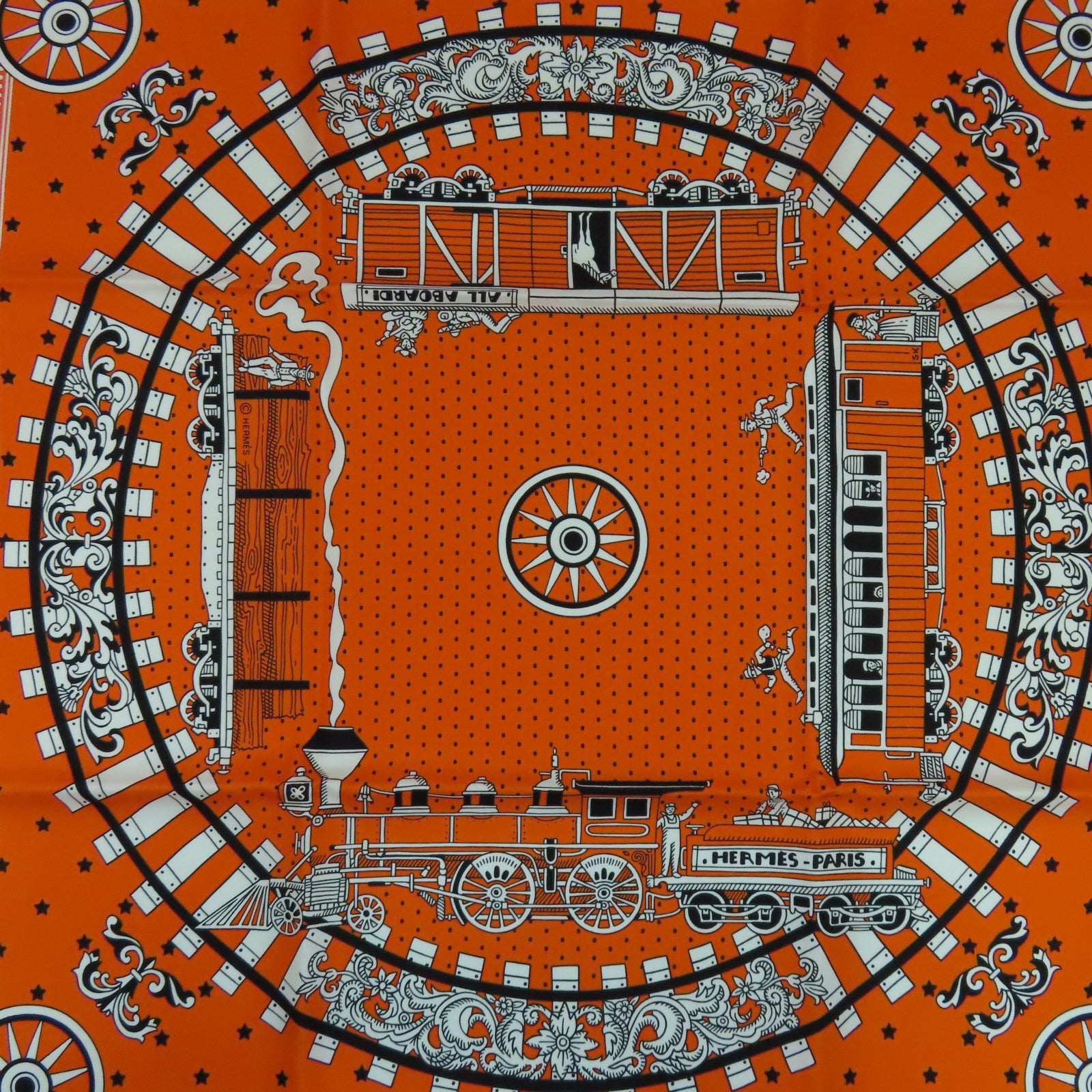 HERMES 絲質Scarf 50x50絲巾橙色