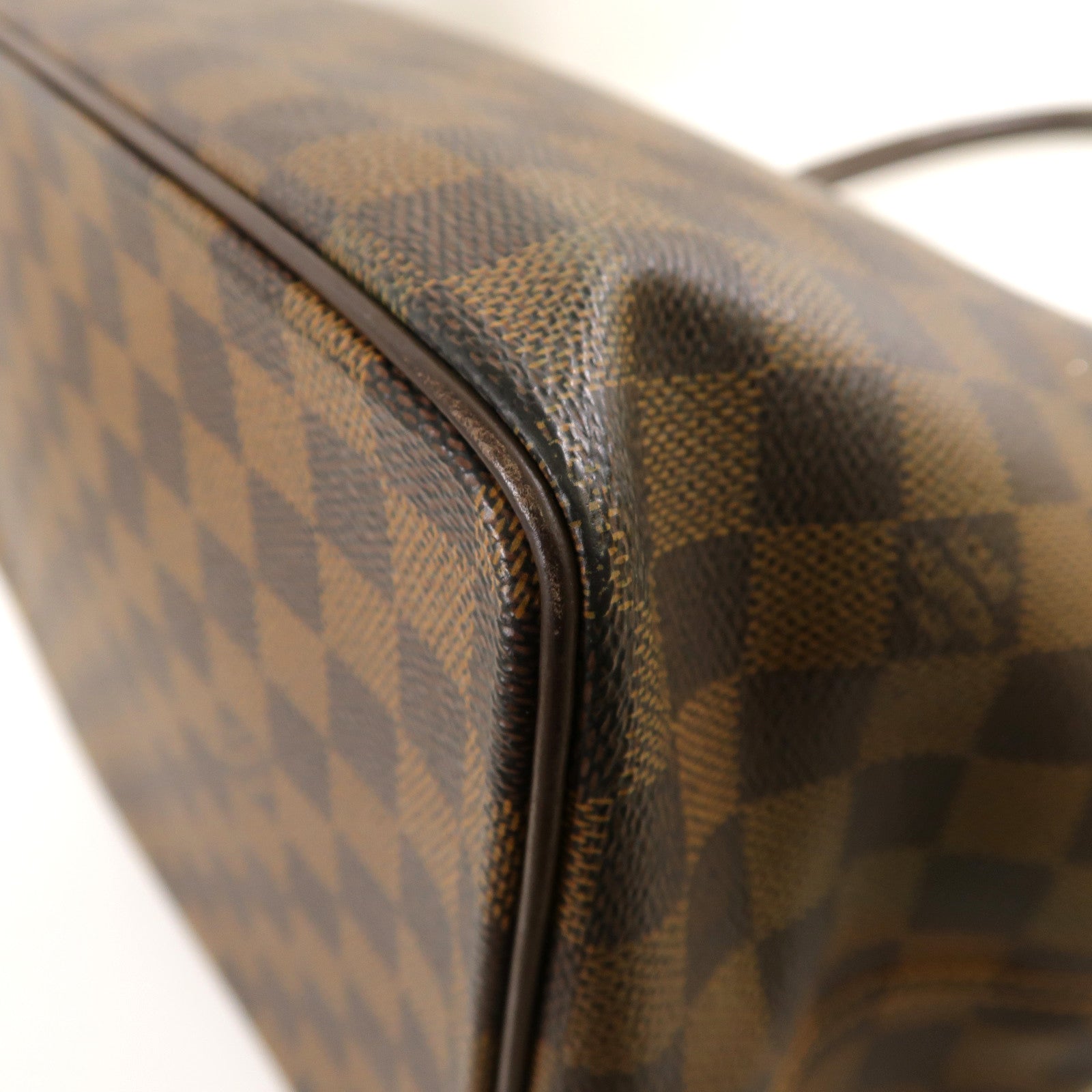 LOUIS VUITTON Damier Ebene Saleya MM金扣手挽袋啡色