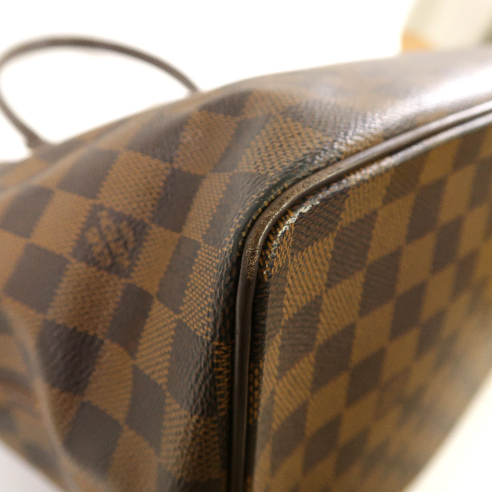 LOUIS VUITTON Damier Ebene Saleya MM金扣手挽袋啡色