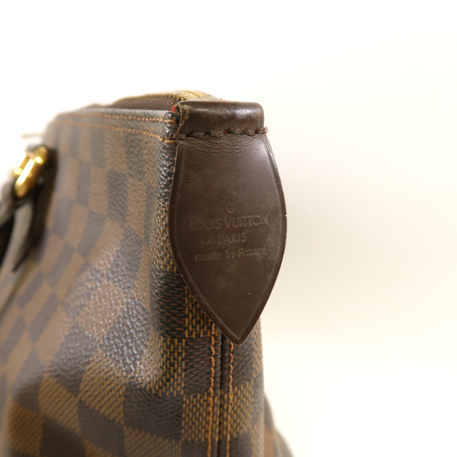 LOUIS VUITTON Damier Ebene Saleya MM金扣手挽袋啡色