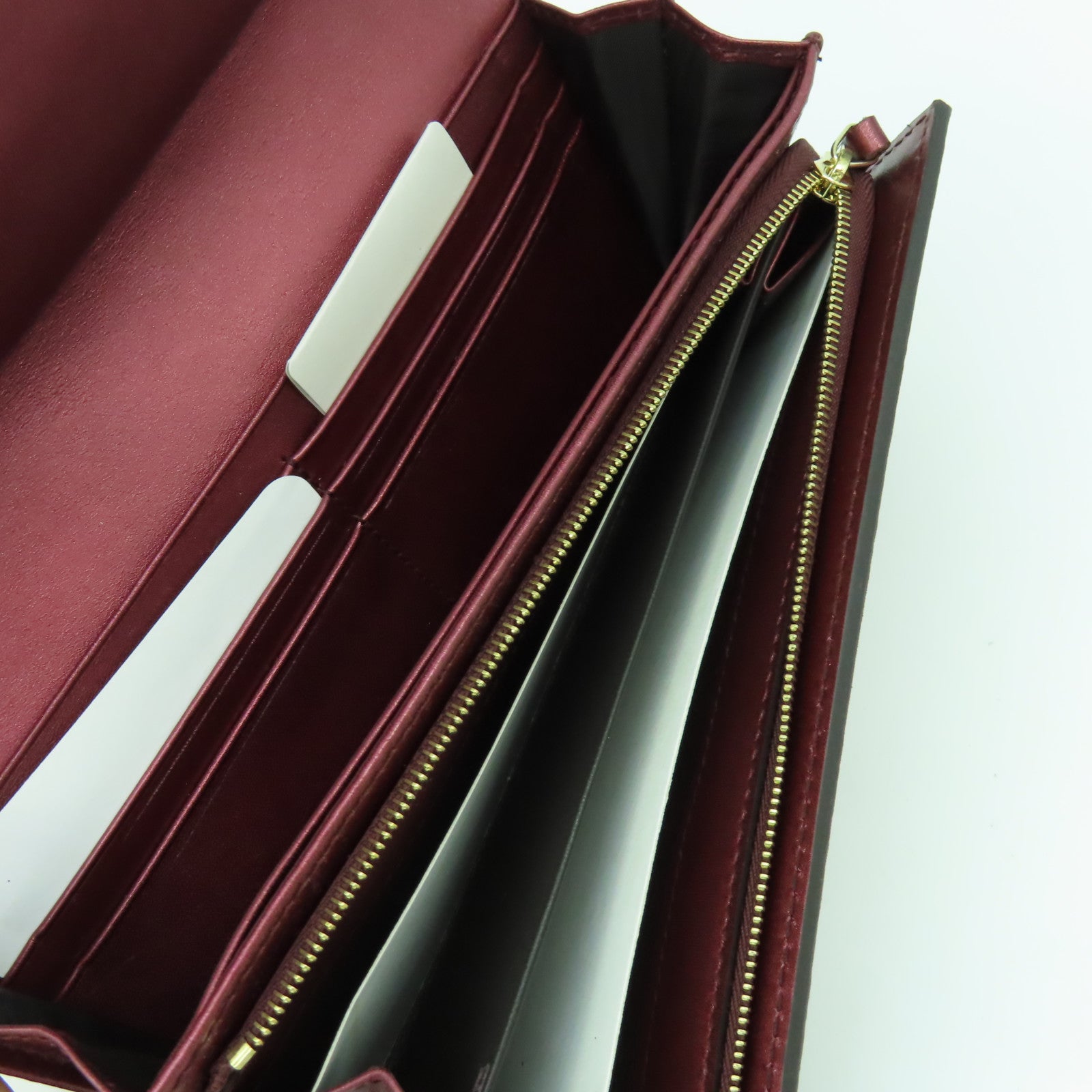 GUCCI 漆皮皮革Long Wallet金扣長錢包酒紅色