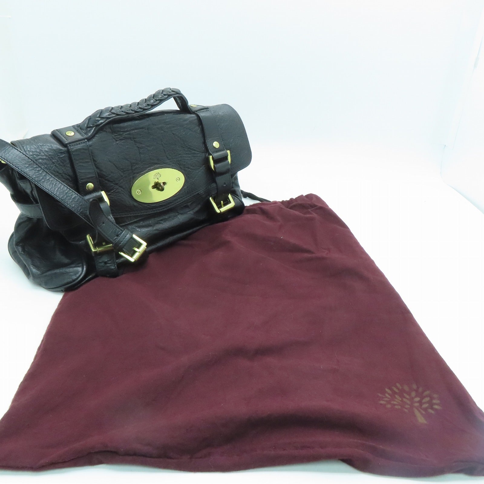 MULBERRY 牛皮皮革2 Way Shoulder Bag金扣手挽肩背两用袋黑色