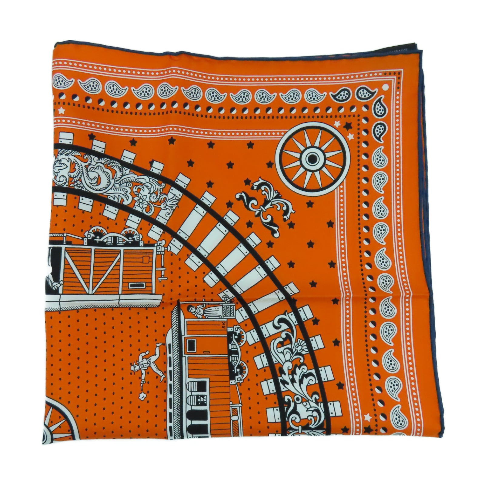 HERMES 絲質Scarf 50x50絲巾橙色