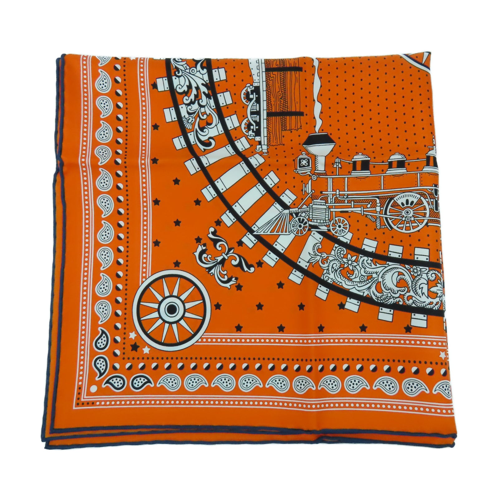HERMES 絲質Scarf 50x50絲巾橙色