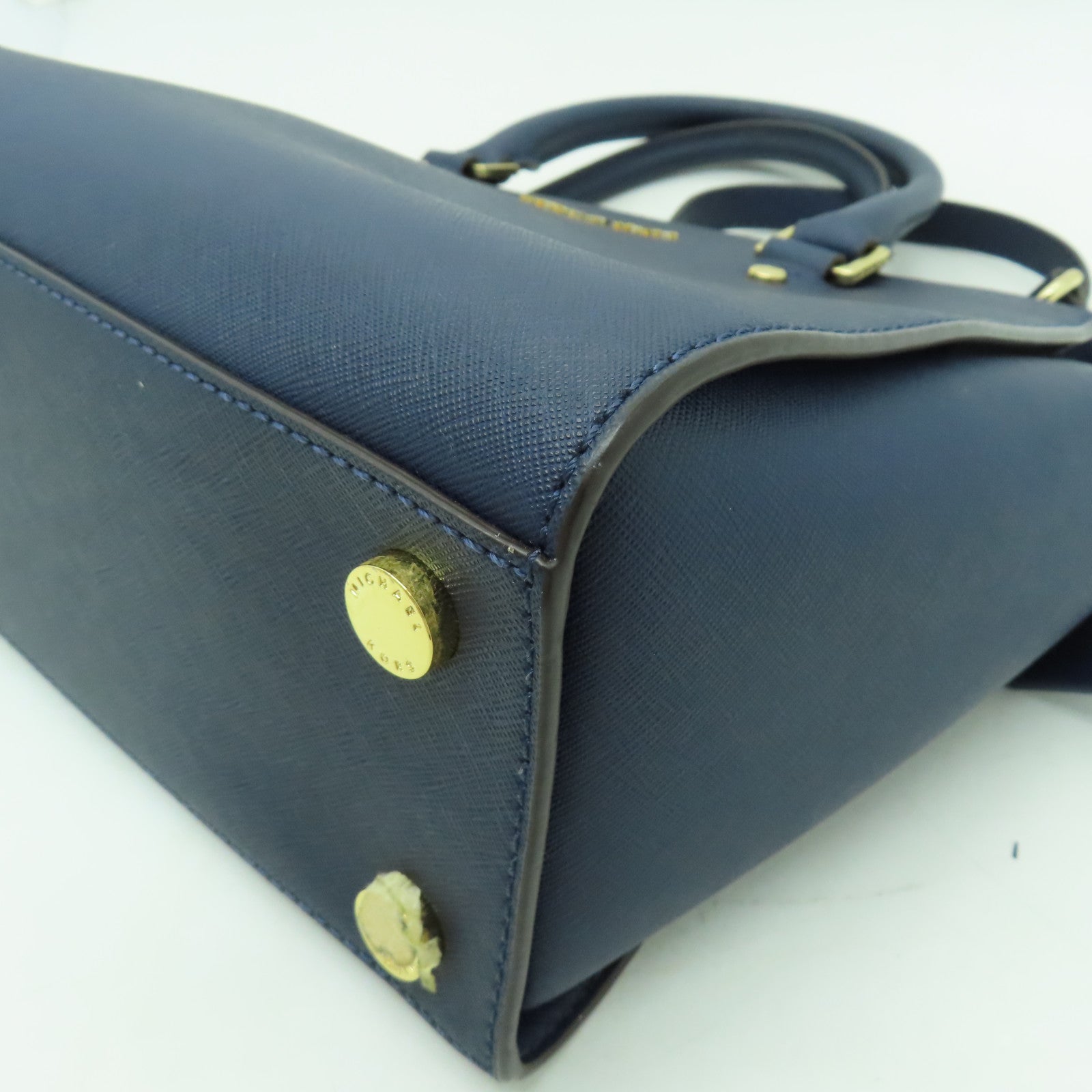 Michael Kors Saffiano皮革Shoulder Bag金扣手挽肩背兩用袋深藍色