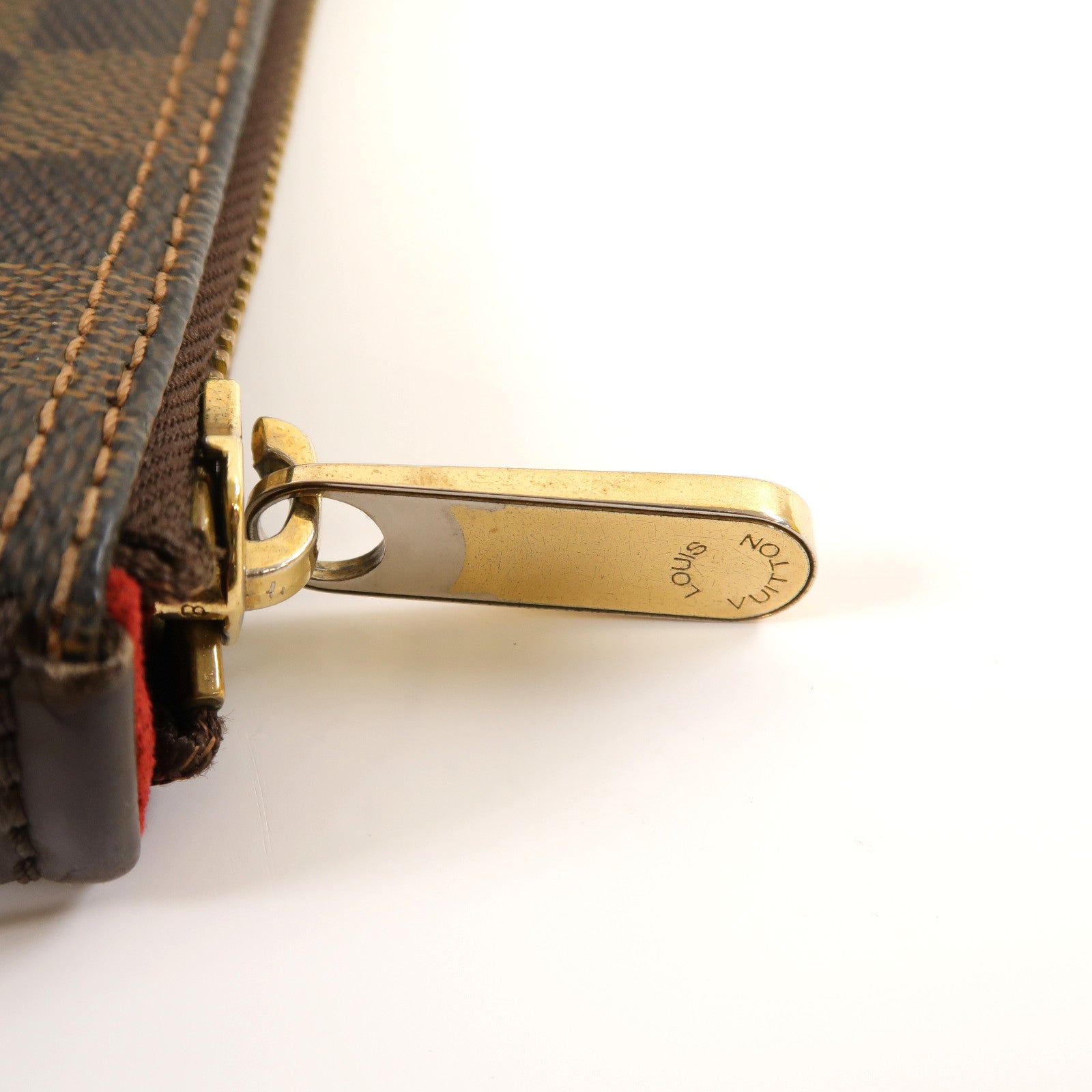 LOUIS VUITTON Damier Ebene Saleya MM金扣手挽袋啡色