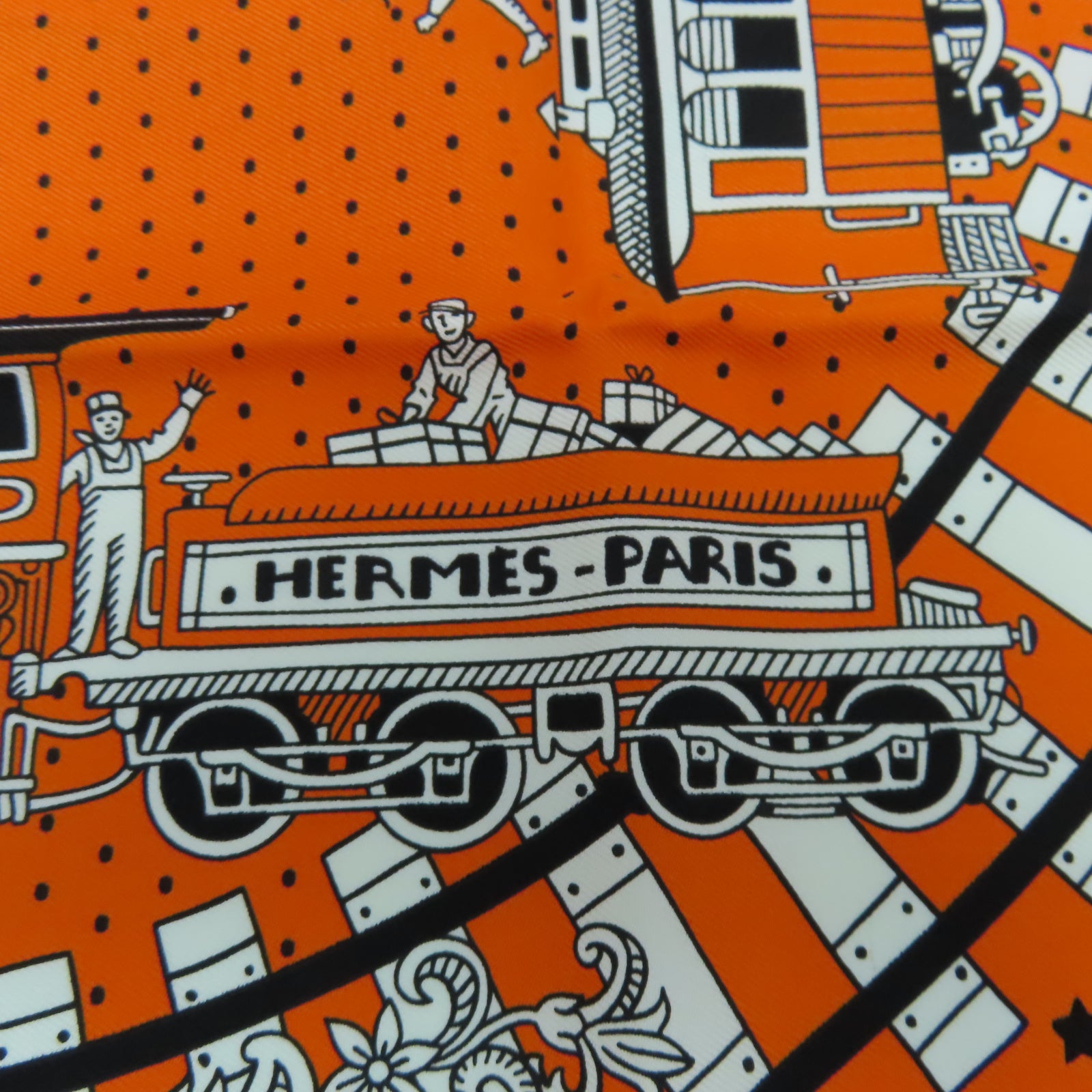 HERMES 絲質Scarf 50x50絲巾橙色