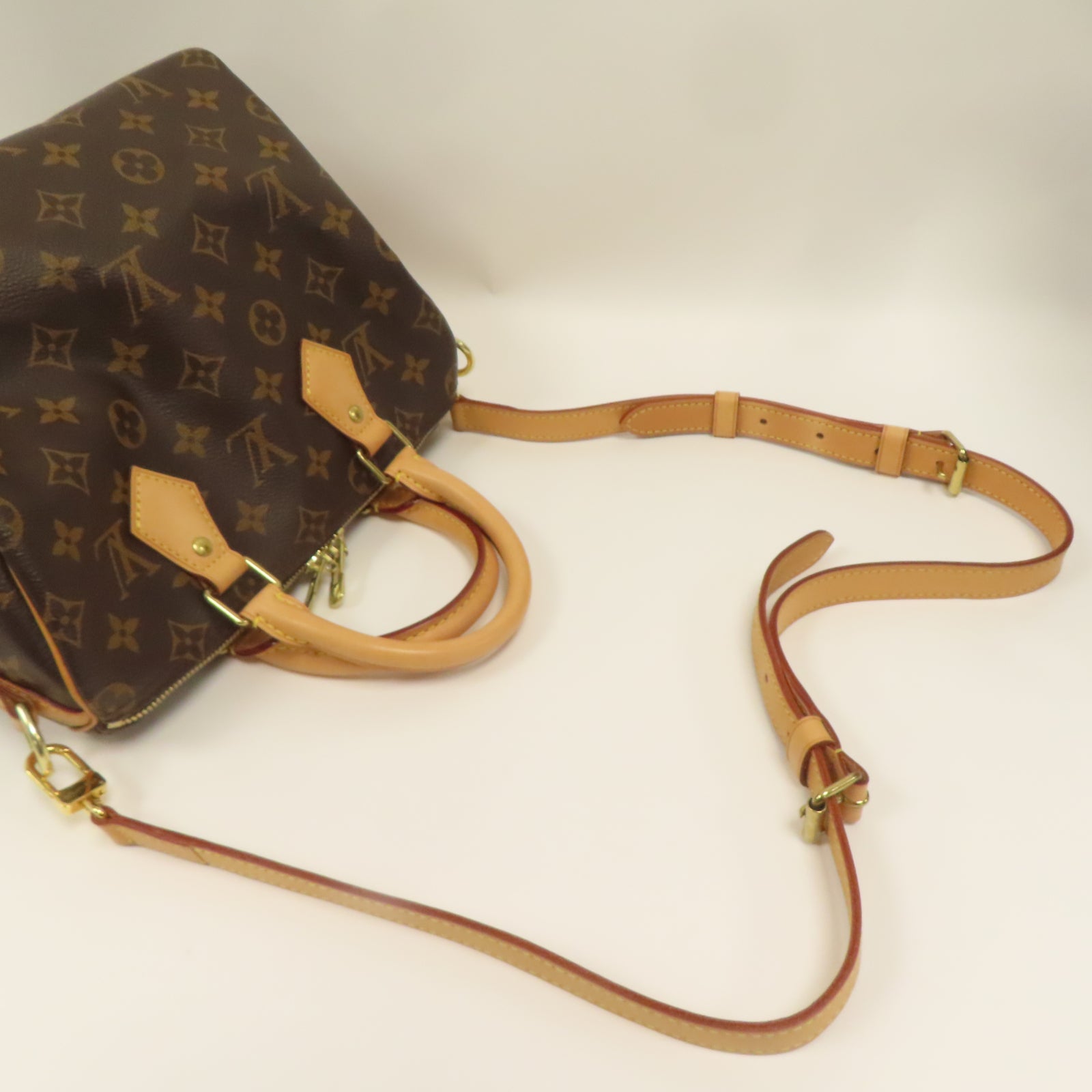 LOUIS VUITTON Monogram Speedy Bandouliere 25金扣手挽肩背兩用袋啡色