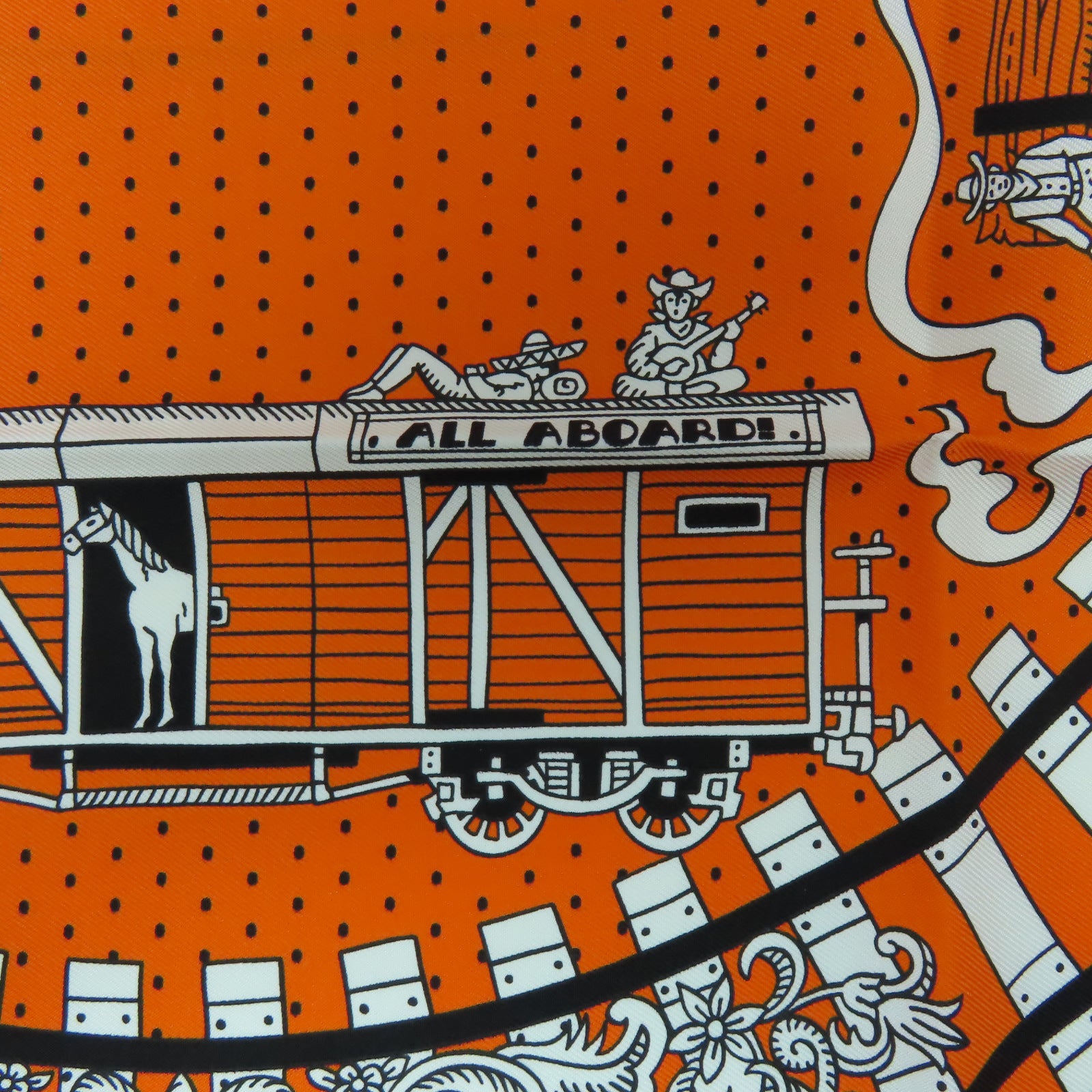 HERMES 絲質Scarf 50x50絲巾橙色