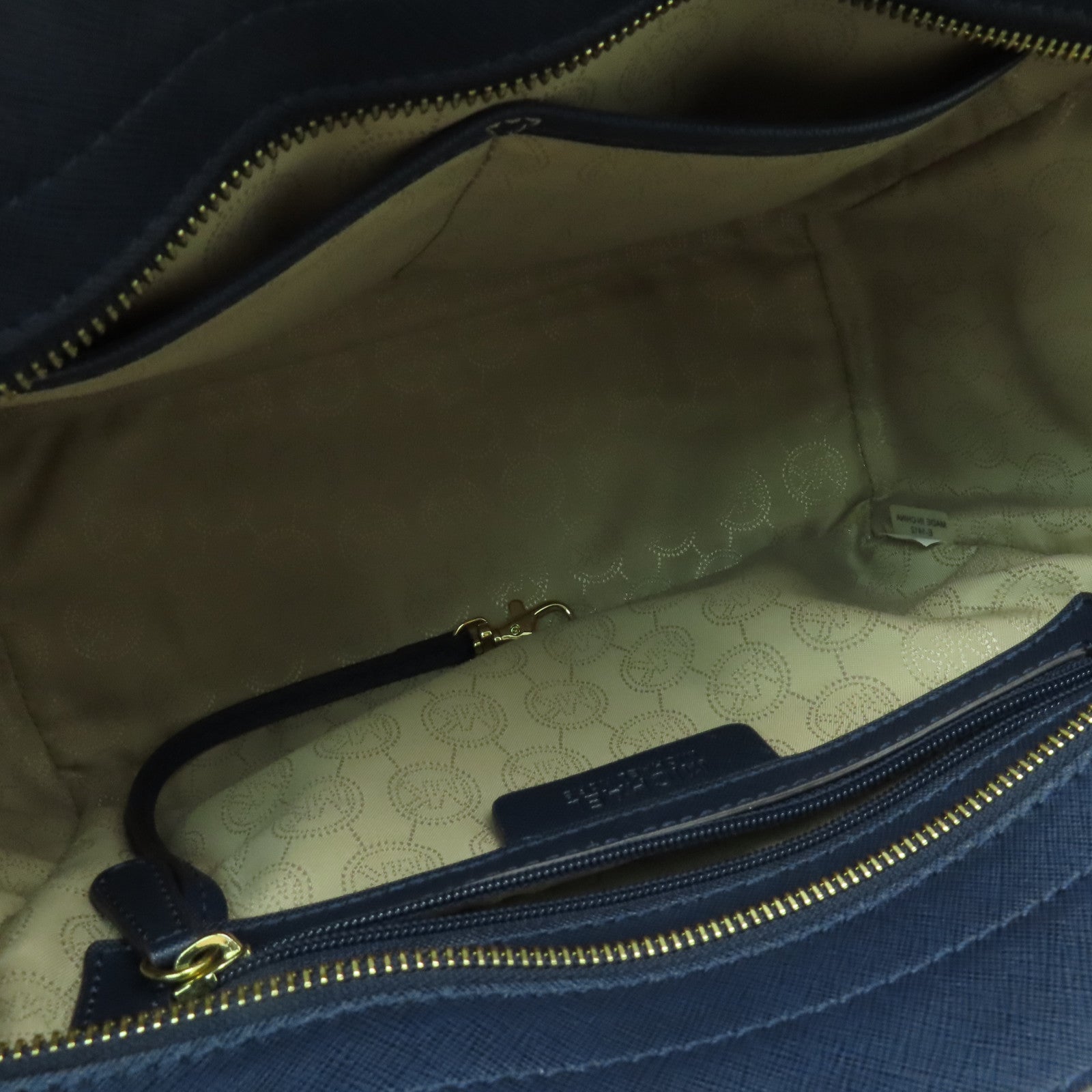 Michael Kors Saffiano皮革Shoulder Bag金扣手挽肩背兩用袋深藍色