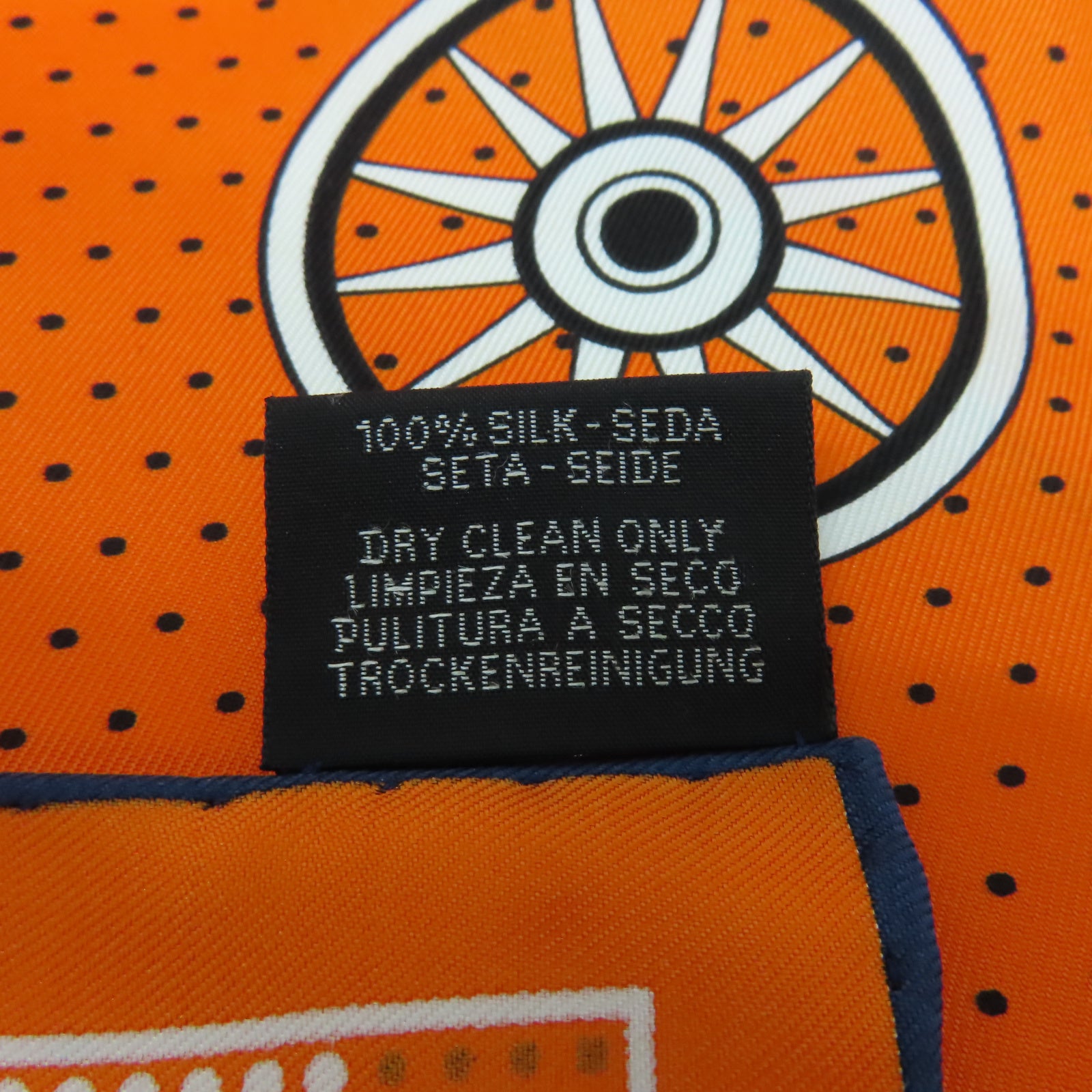 HERMES 絲質Scarf 50x50絲巾橙色