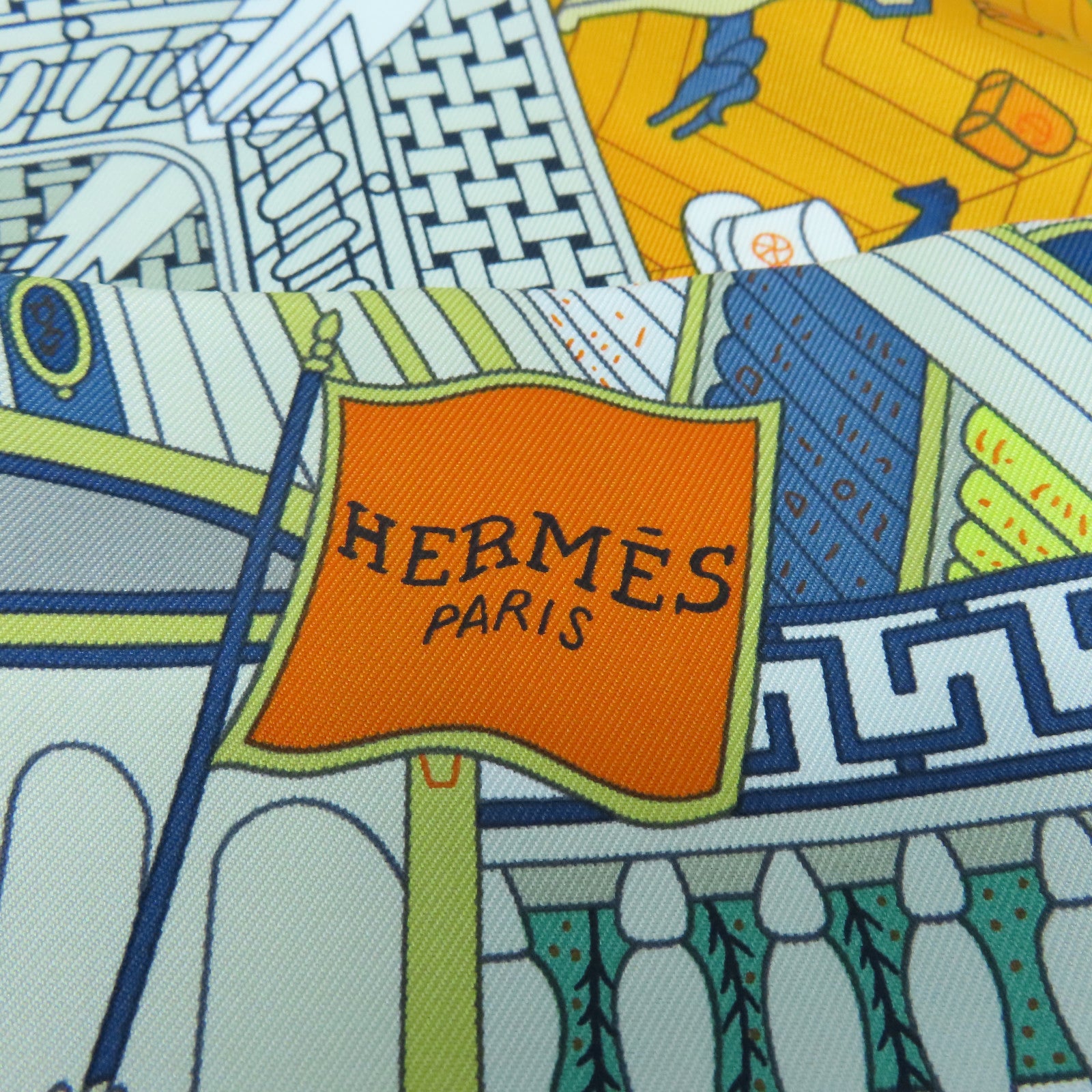 HERMES 丝质Scarf丝巾橙色/彩色