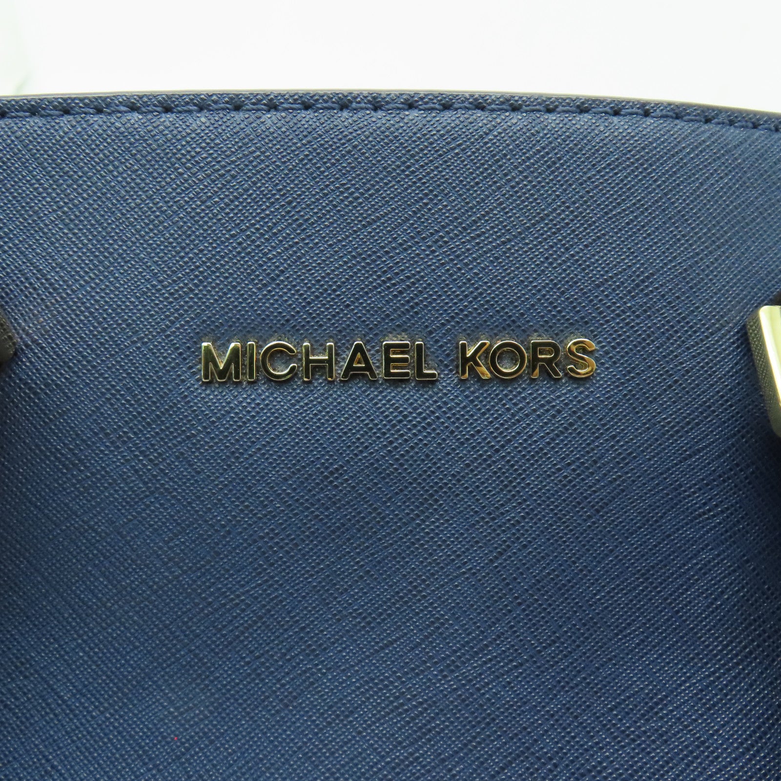 Michael Kors Saffiano皮革Shoulder Bag金扣手挽肩背兩用袋深藍色