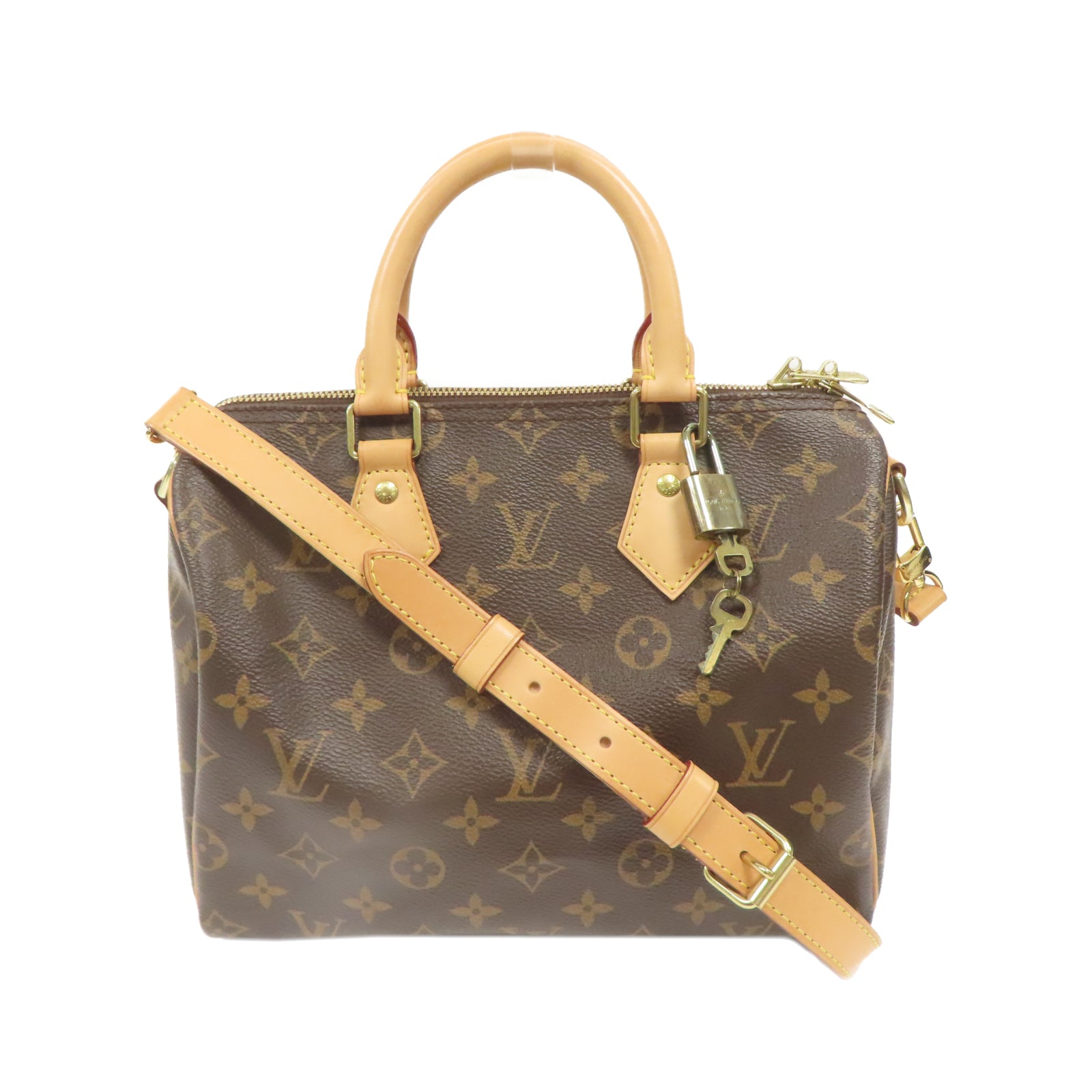 LOUIS VUITTON Monogram Speedy Bandouliere 25金扣手挽肩背兩用袋啡色