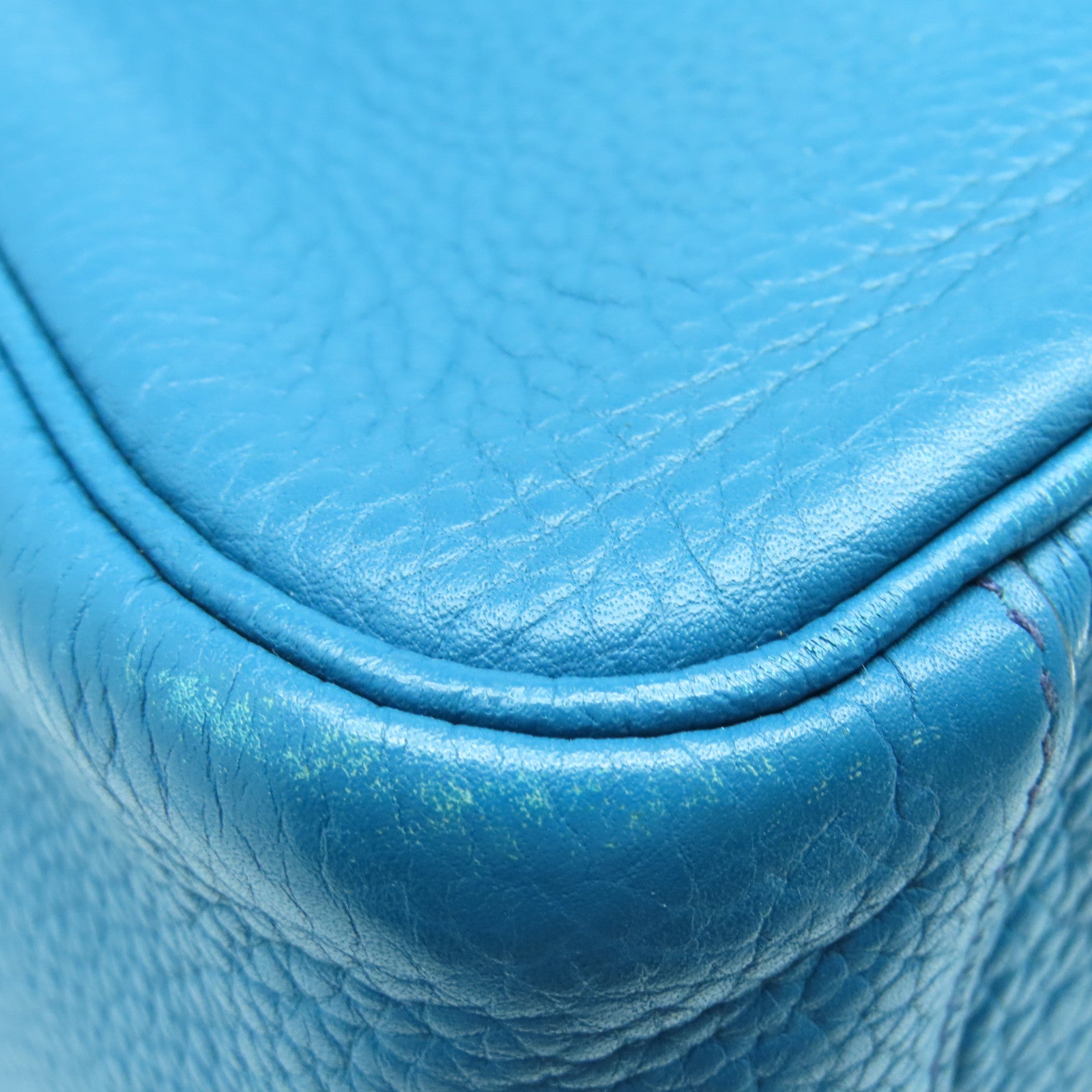 HERMES Taurillon Clemence Leather Lindy 34 Silver Buckle Handle Shoulder Bag Sapphire Blue/Izmir Blue