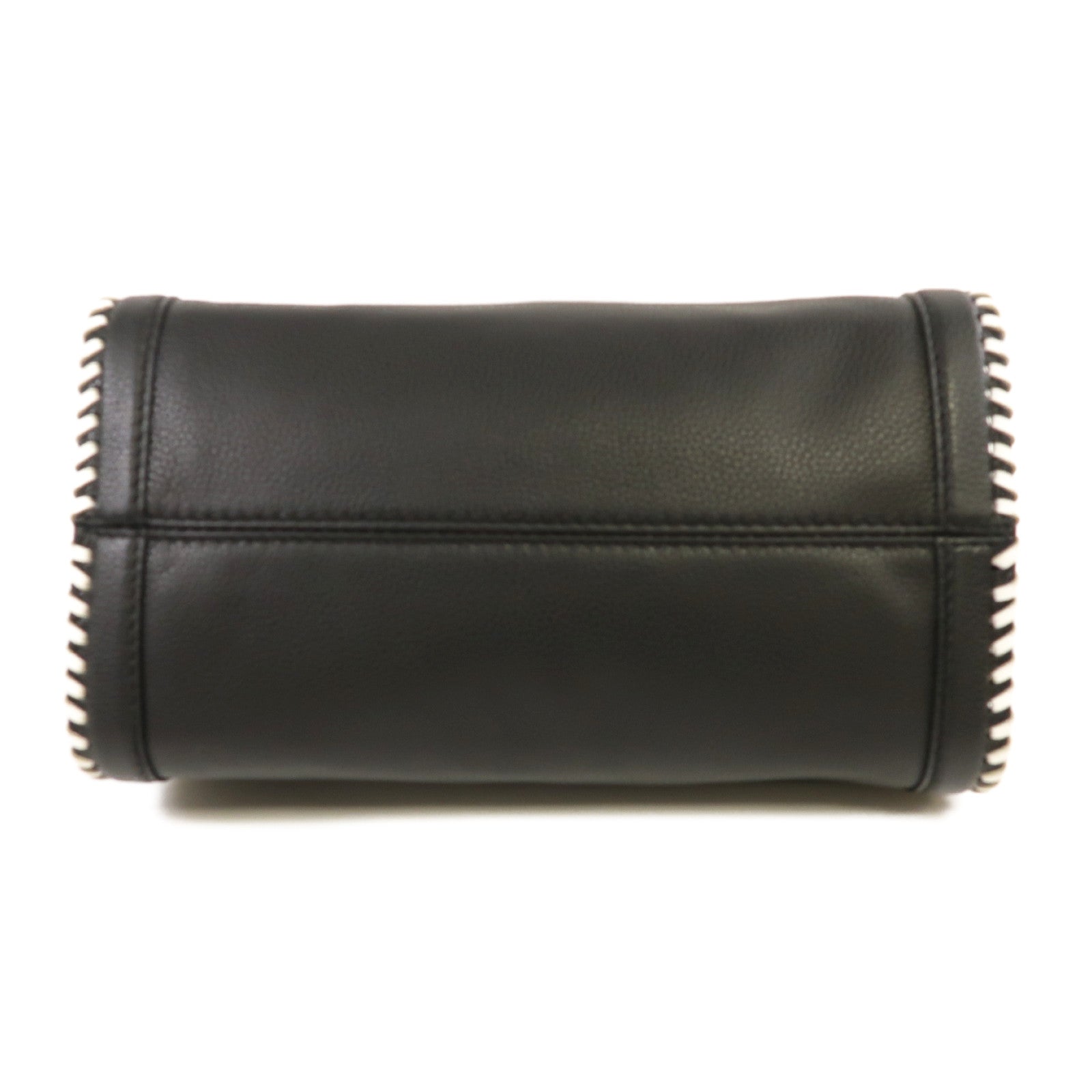 Alexander McQueen 牛皮皮革2way Shoulder Bag銀扣手挽肩背兩用袋黑色