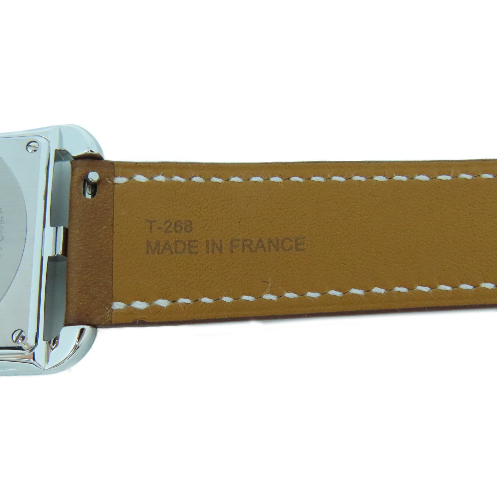 HERMES Cape Cod L AC-Laque不鏽鋼石英手錶啡色/銀色