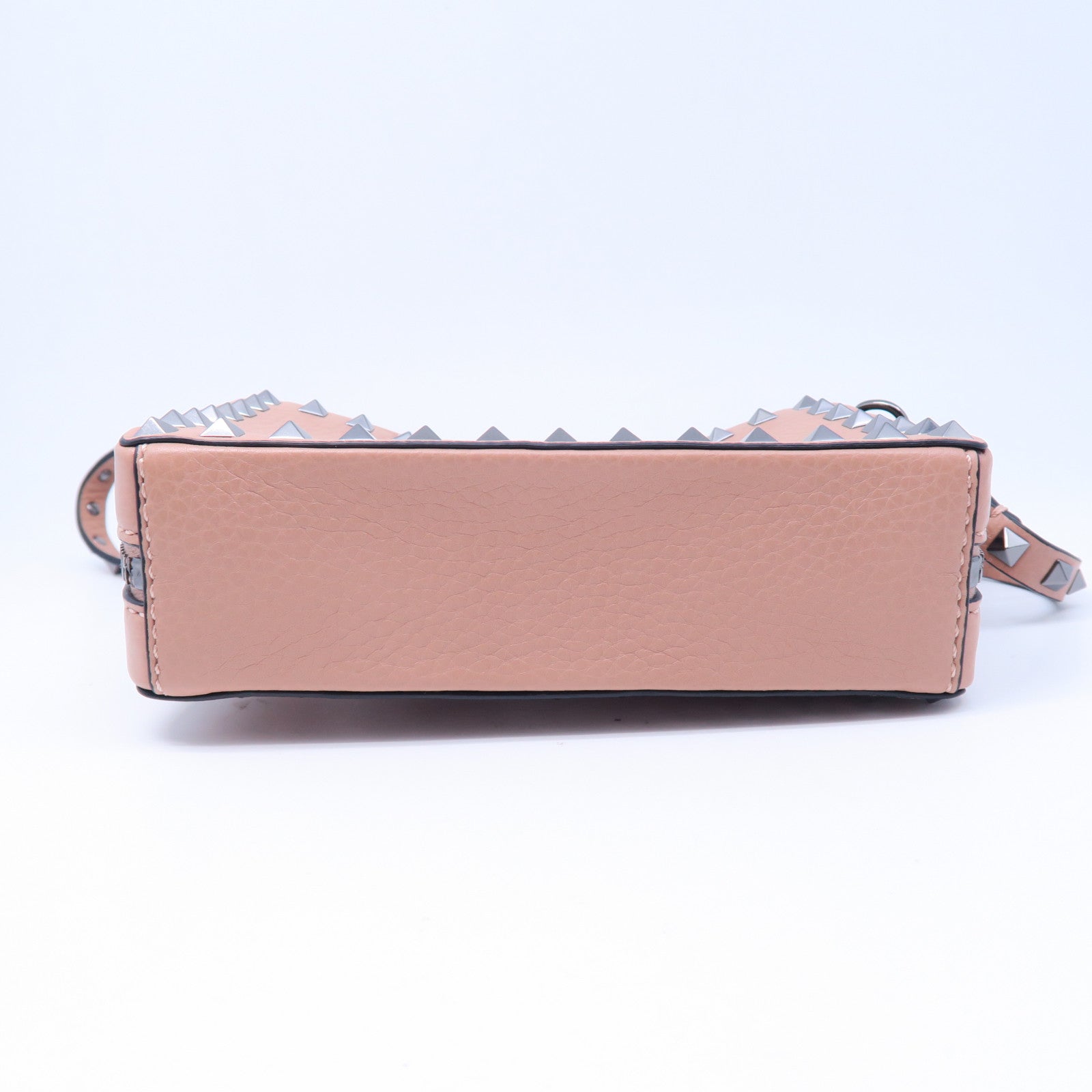 Valentino 牛皮皮革Shoulder Bag銀扣肩背袋粉紅色