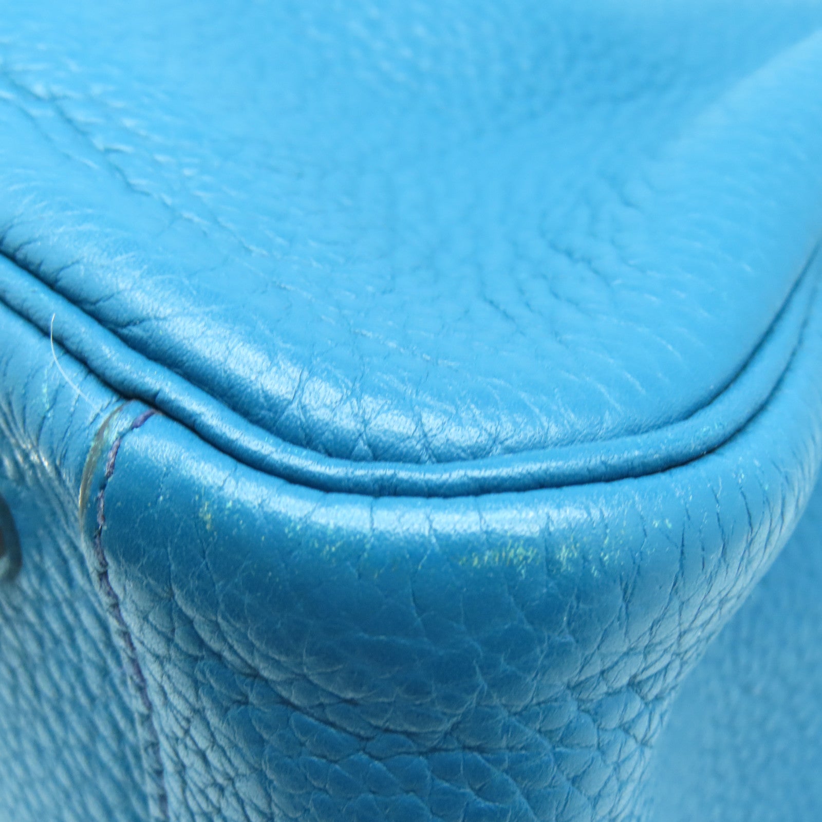 HERMES Taurillon Clemence Leather Lindy 34 Silver Buckle Handle Shoulder Bag Sapphire Blue/Izmir Blue
