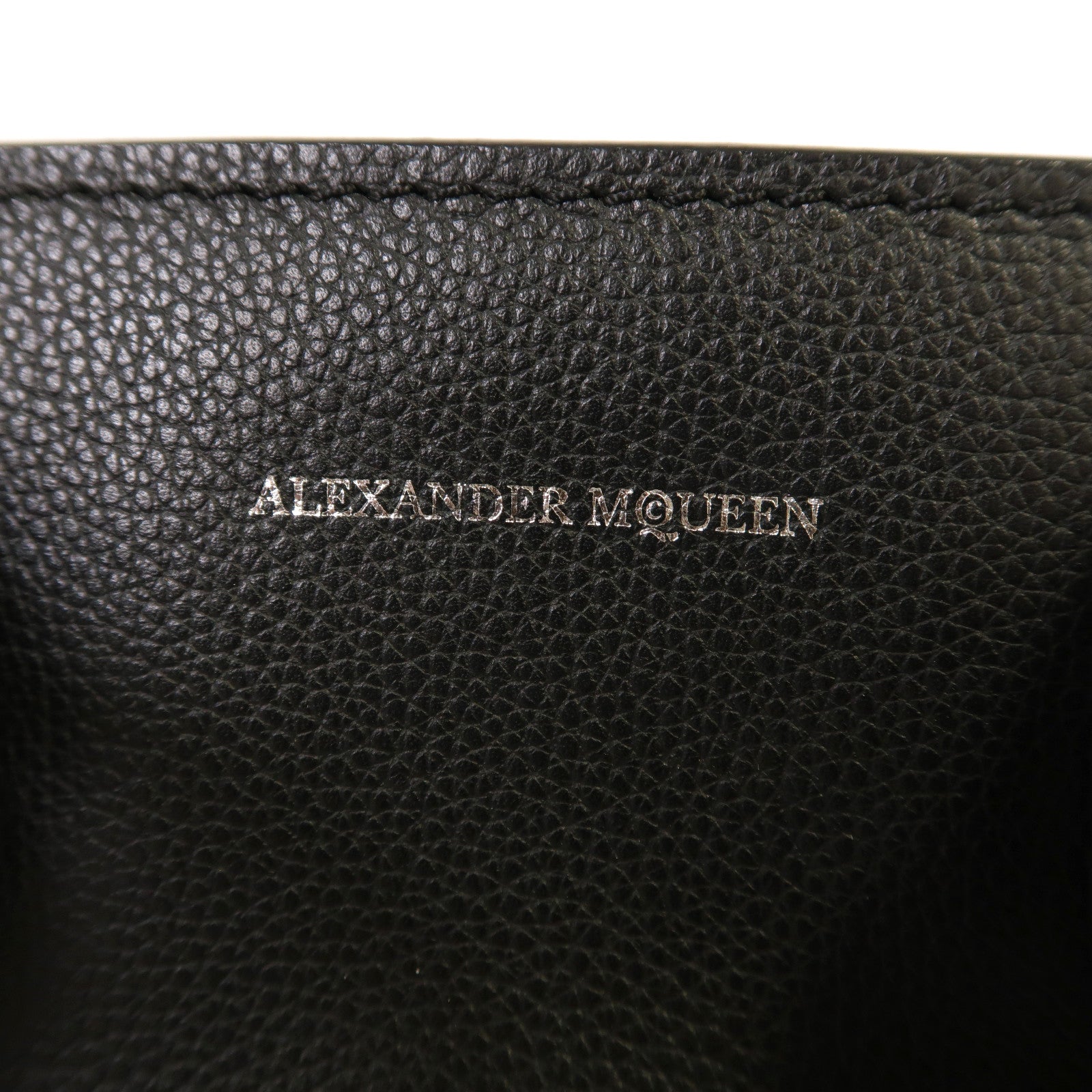 Alexander McQueen 牛皮皮革2way Shoulder Bag銀扣手挽肩背兩用袋黑色