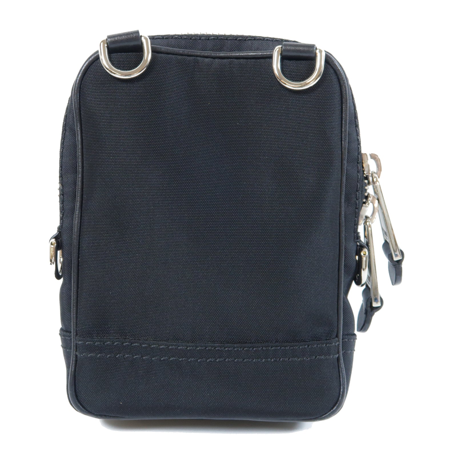 MOSCHINO 尼龍Shoulder Bag銀扣肩背袋黑色